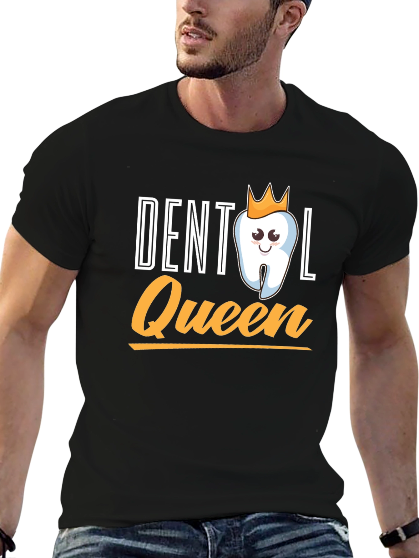 Dental Queen Black T-Shirt - Cute Tooth Design
