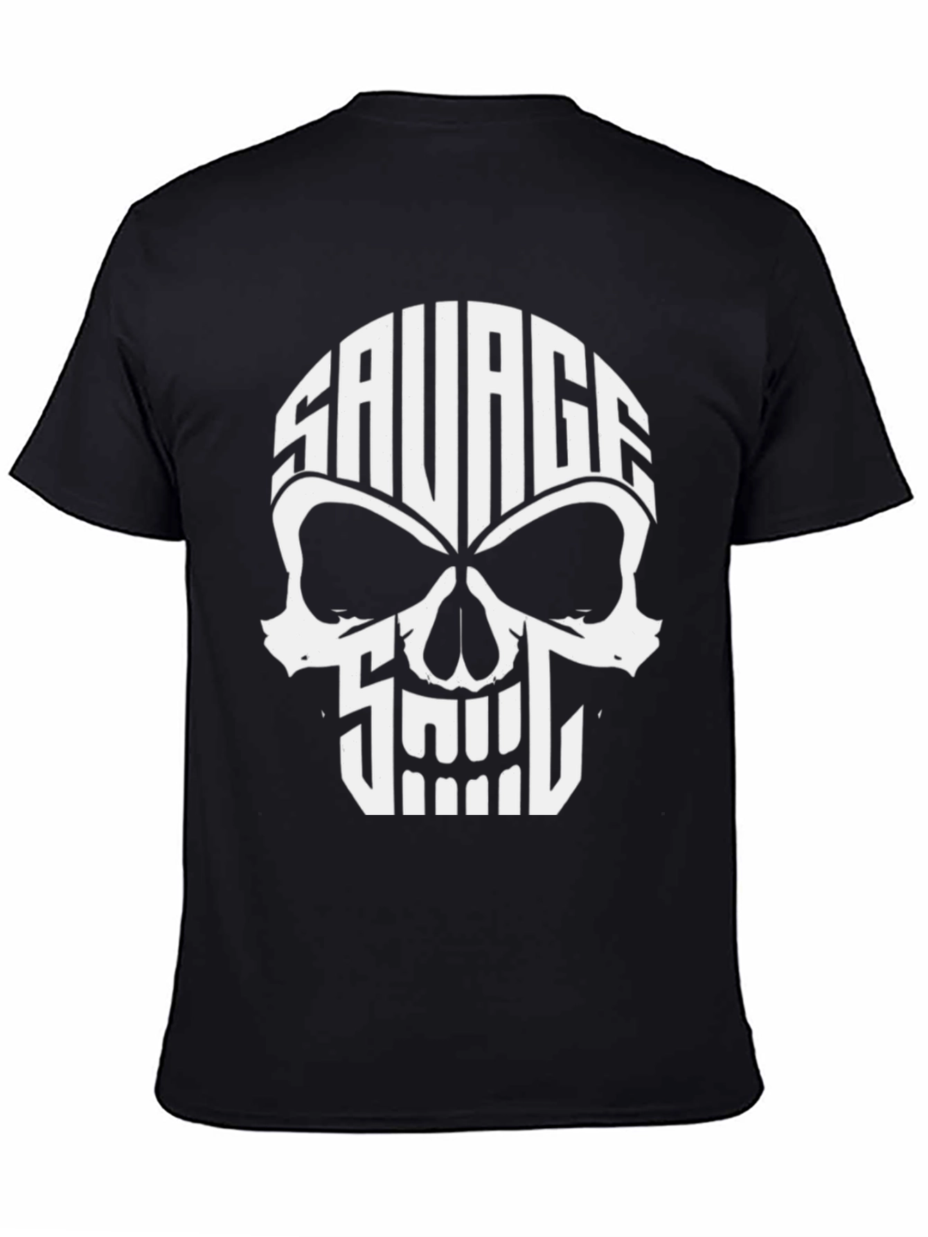 Savage Skull Graphic T-Shirt - Black