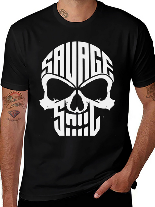 Savage Skull Graphic T-Shirt - Black