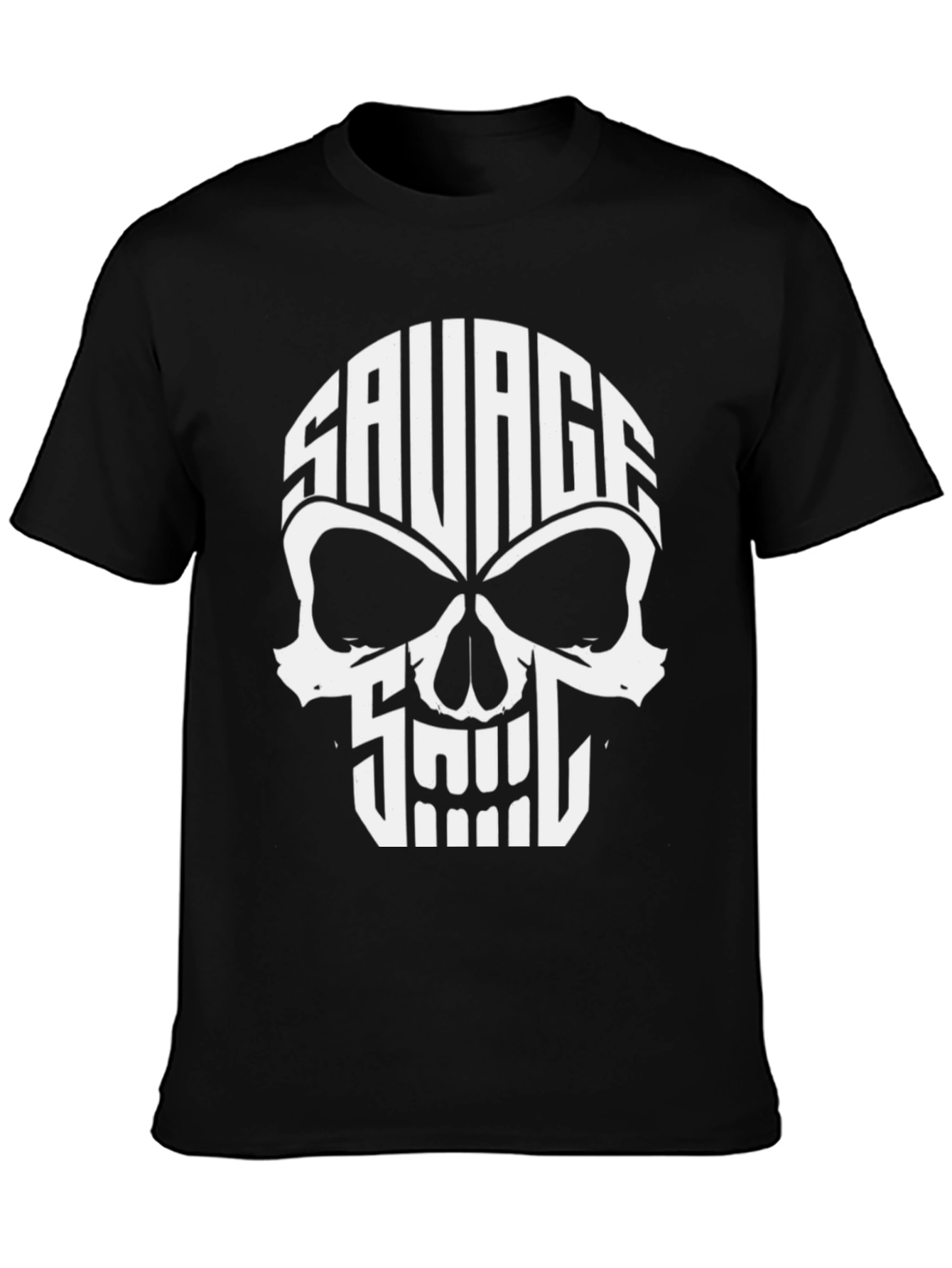 Savage Skull Graphic T-Shirt - Black