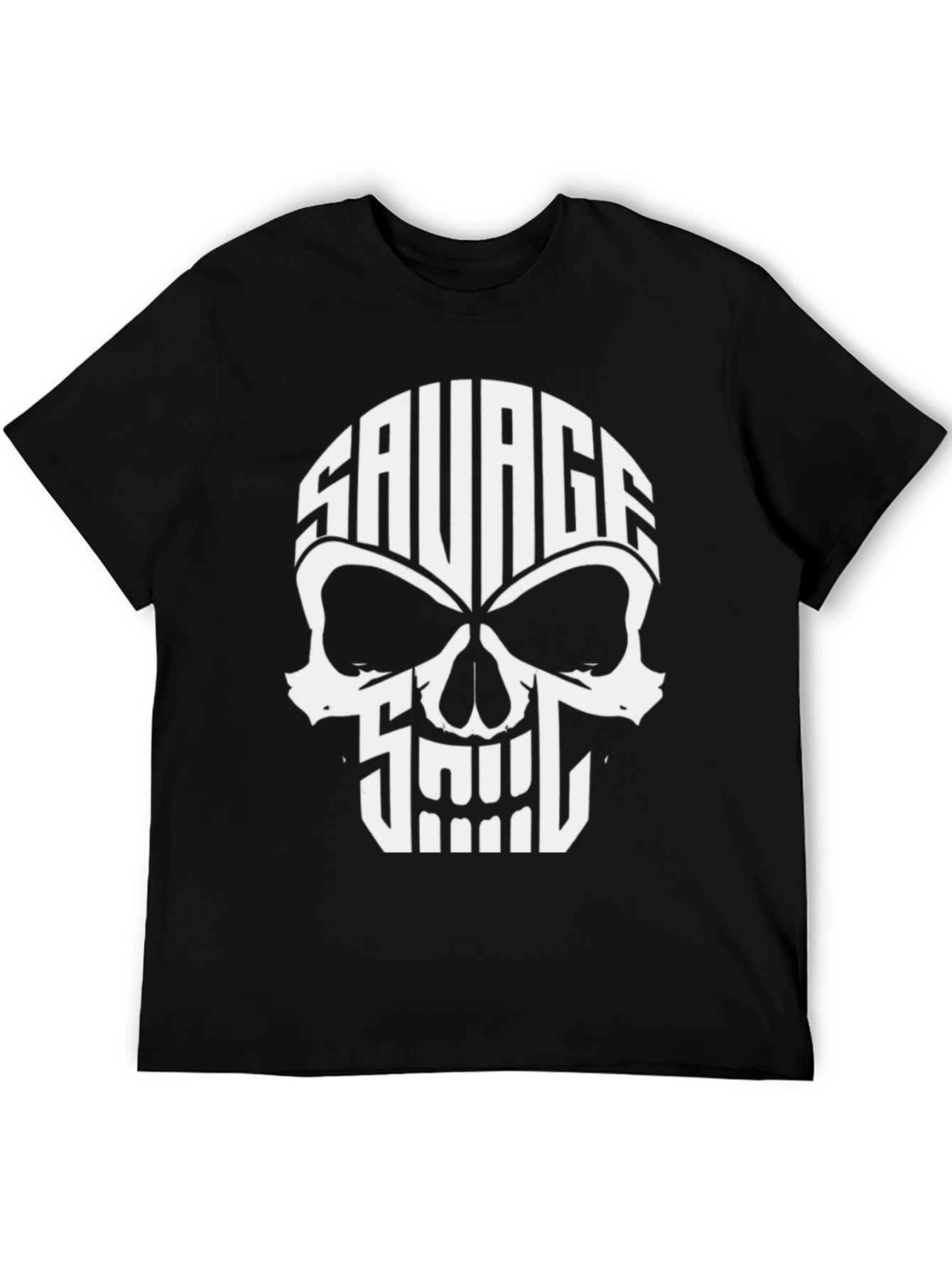 Savage Skull Graphic T-Shirt - Black