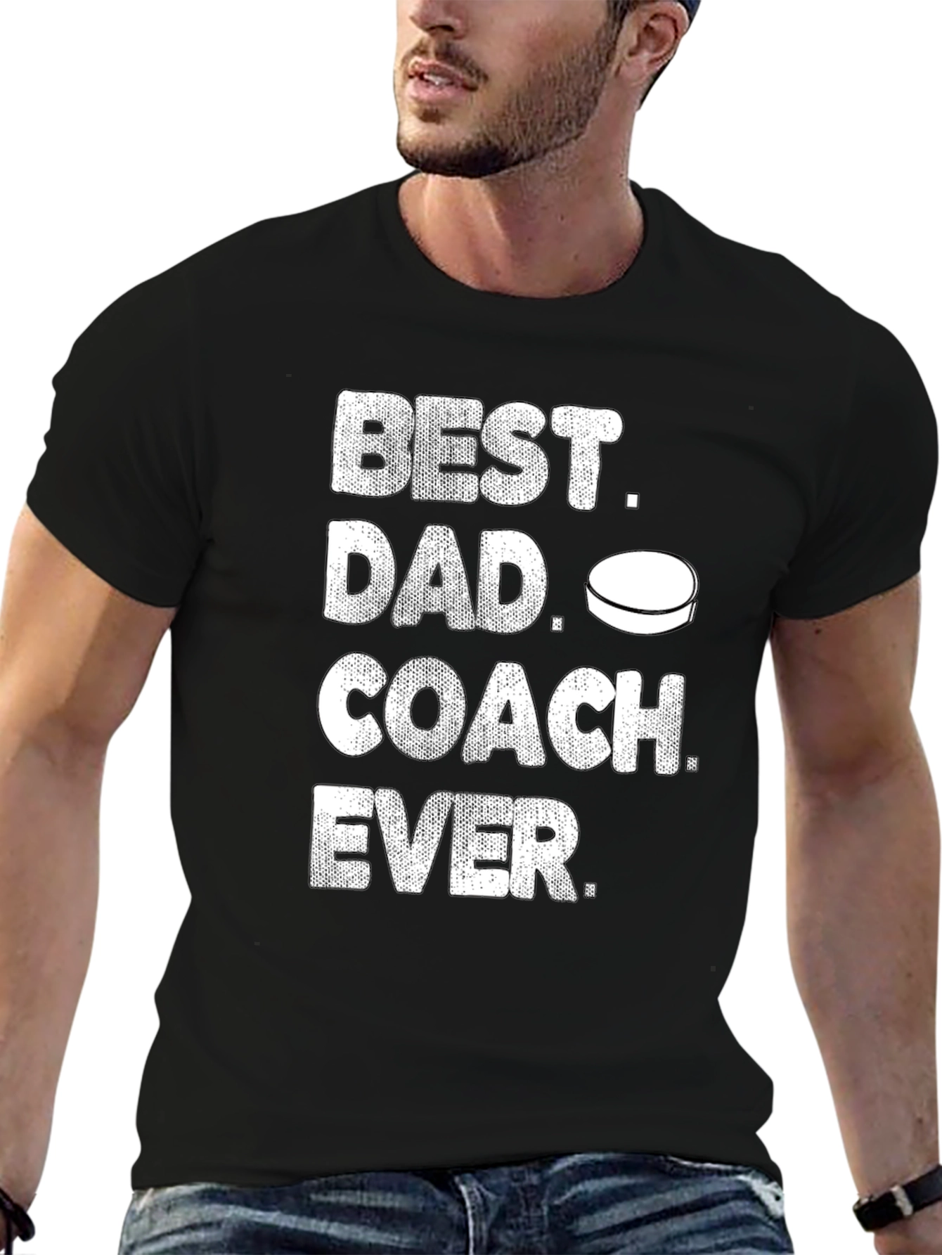Best Dad Coach Ever Hockey T-Shirt