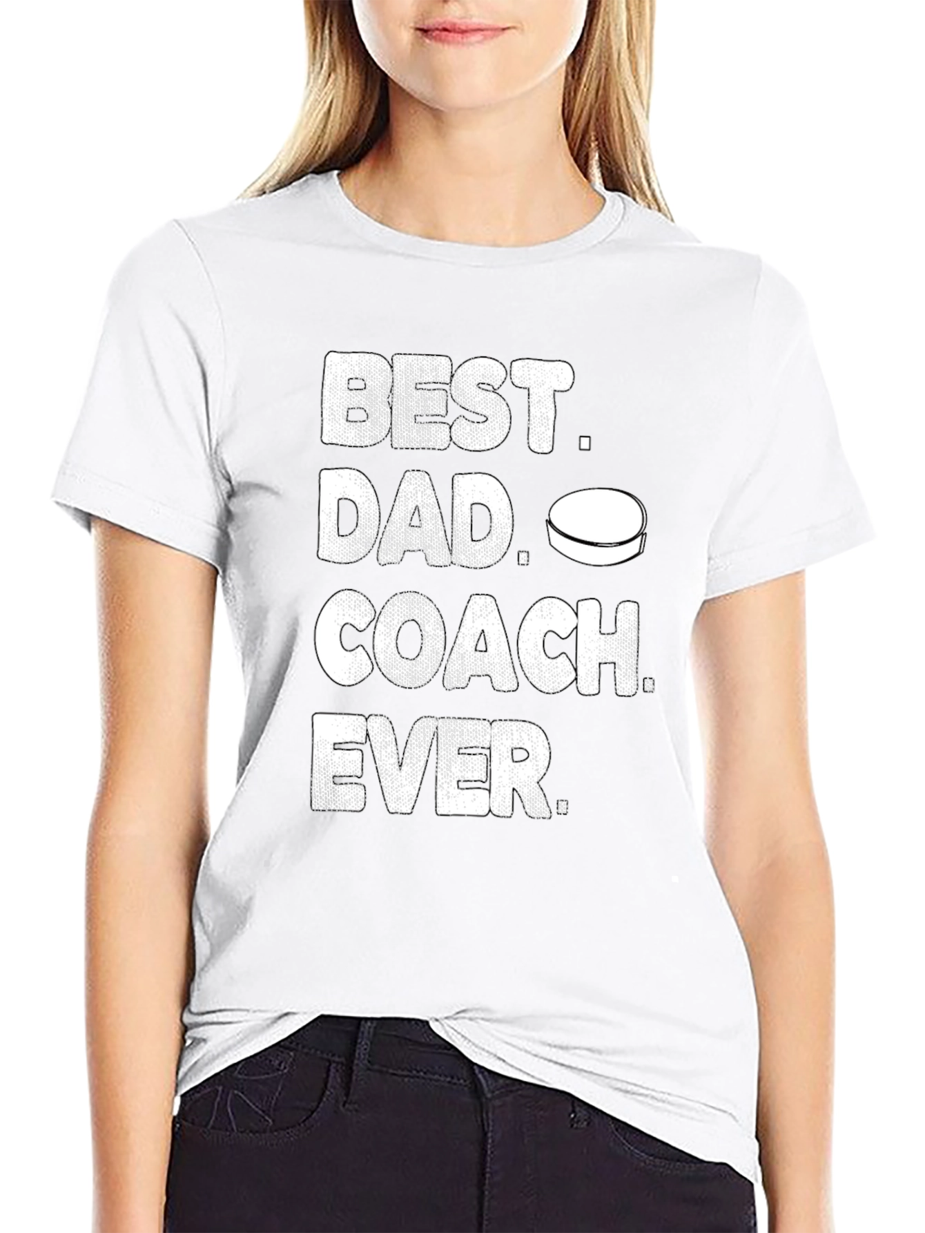 Best Dad Coach Ever Hockey T-Shirt