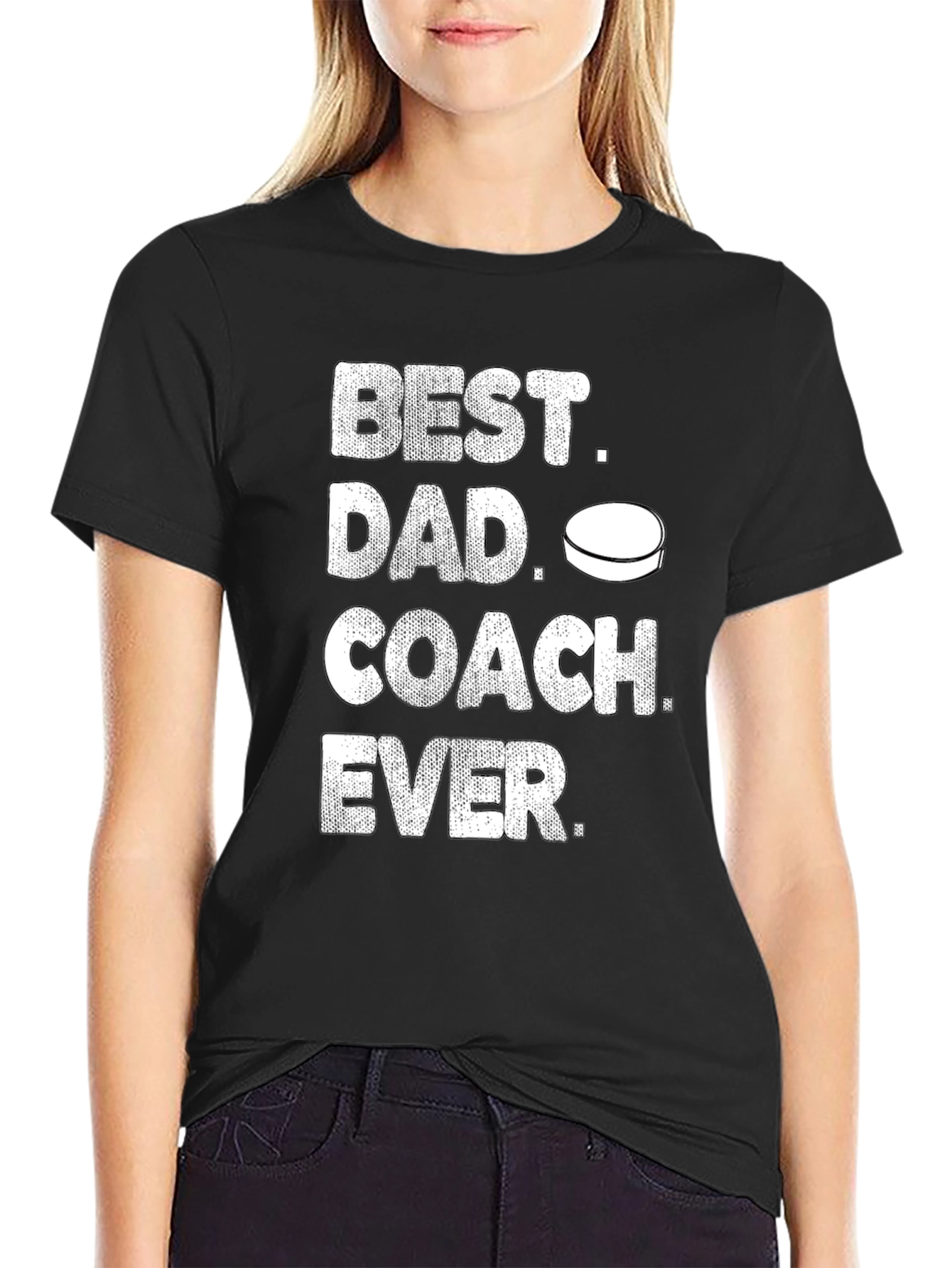Best Dad Coach Ever Hockey T-Shirt