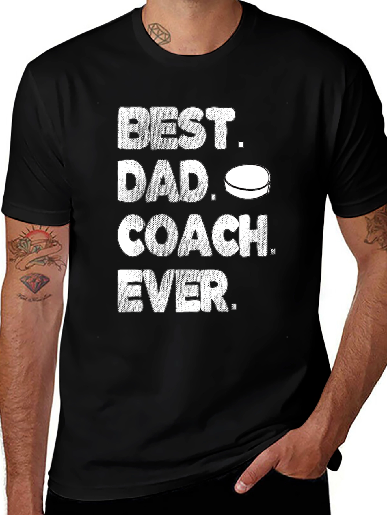Best Dad Coach Ever Hockey T-Shirt