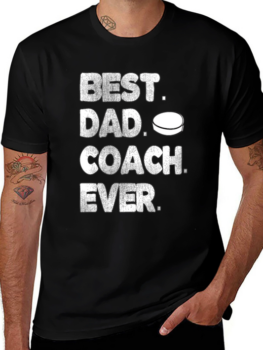 Best Dad Coach Ever Hockey T-Shirt