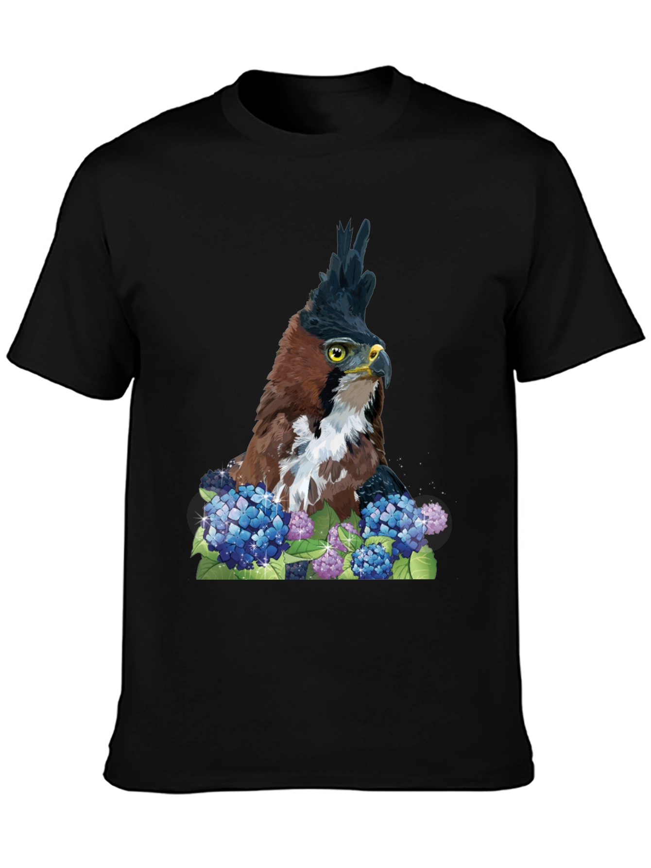 Eagle & Hydrangea T-Shirt - Nature Inspired Apparel