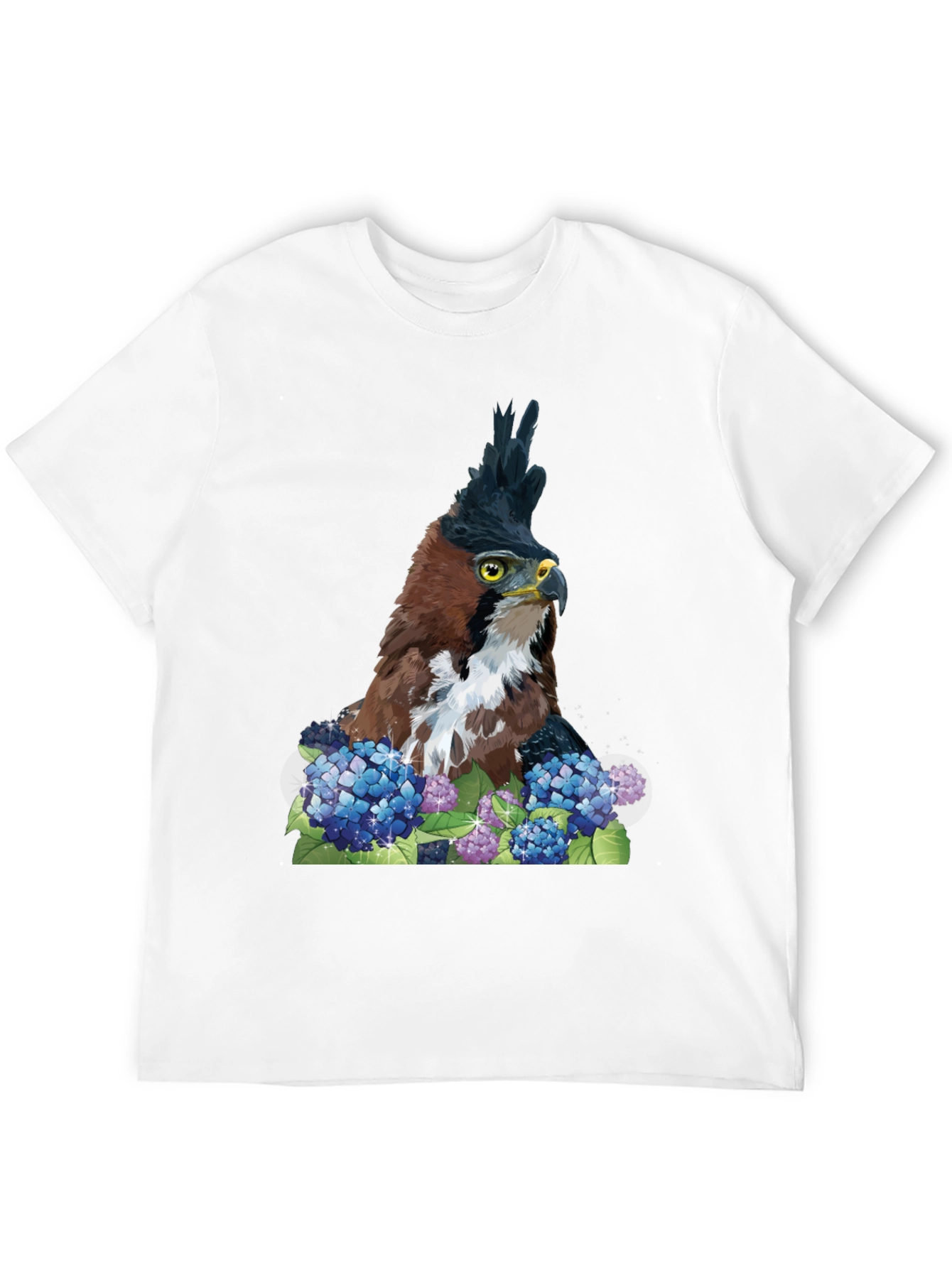 Eagle & Hydrangea T-Shirt - Nature Inspired Apparel