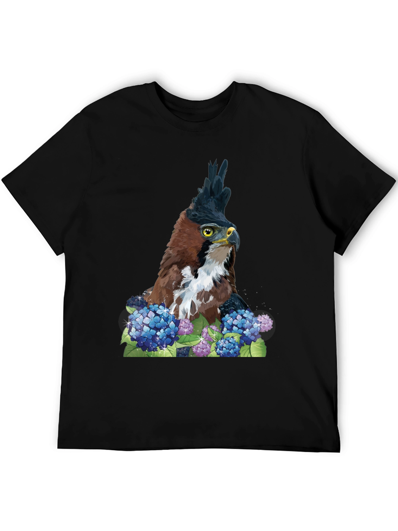 Eagle & Hydrangea T-Shirt - Nature Inspired Apparel