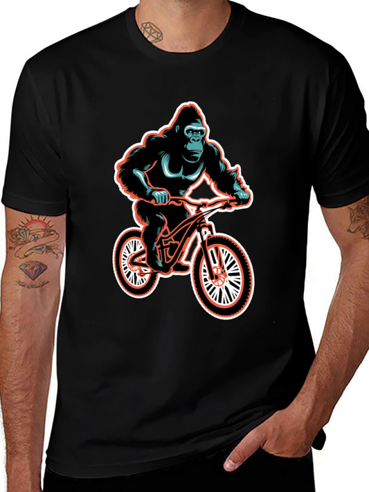 Gorilla Biker Graphic Tee - Cool Animal Print Shirt