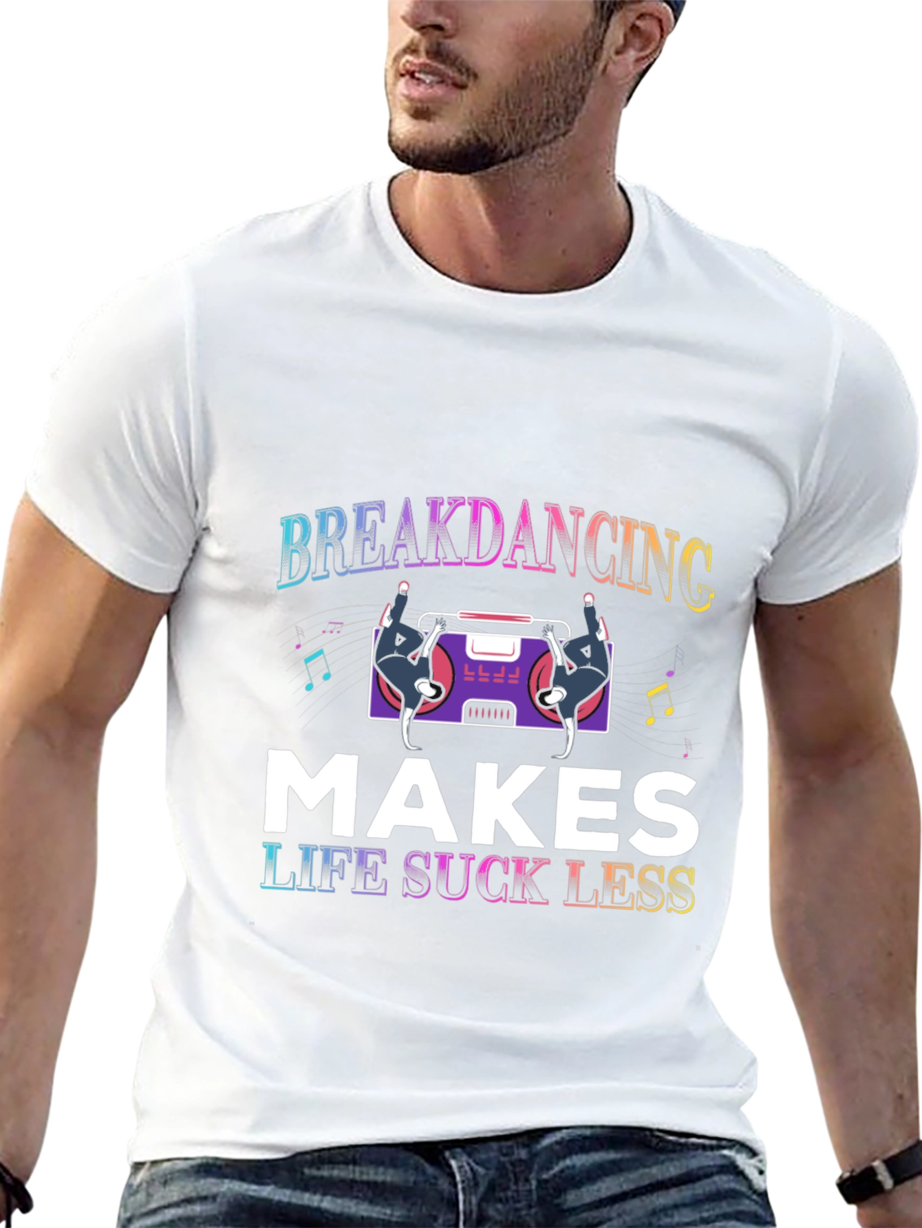 Breakdancing Makes Life Suck Less Black T-Shirt