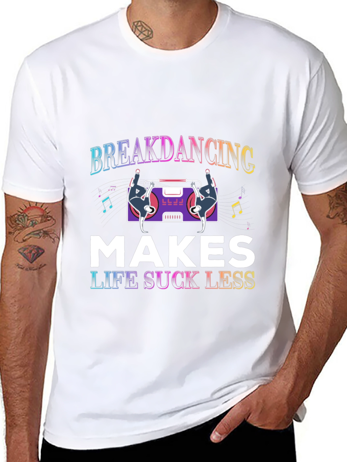 Breakdancing Makes Life Suck Less Black T-Shirt