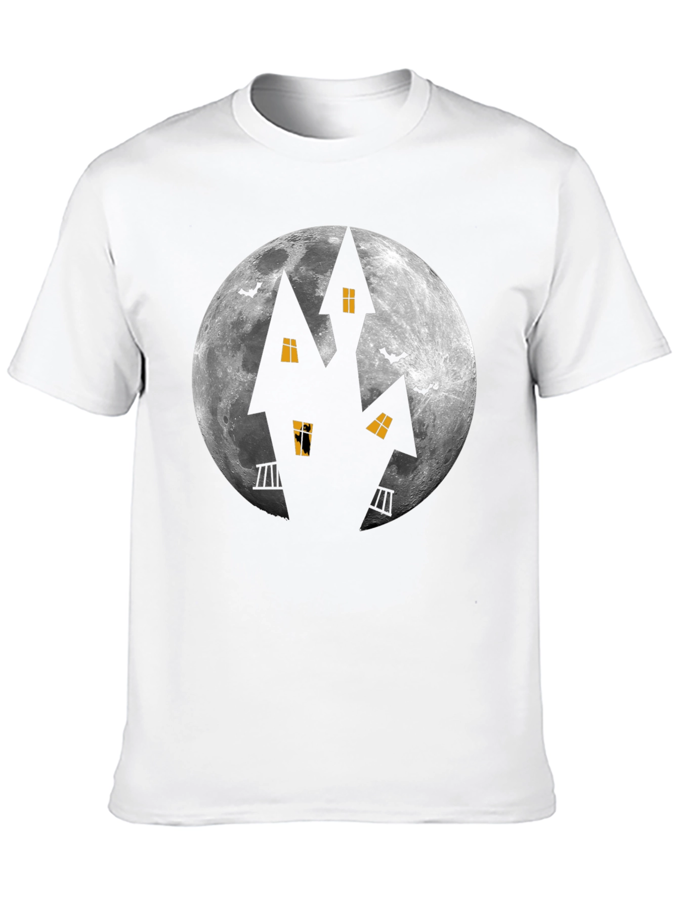 Halloween Haunted House Moon Graphic Tee