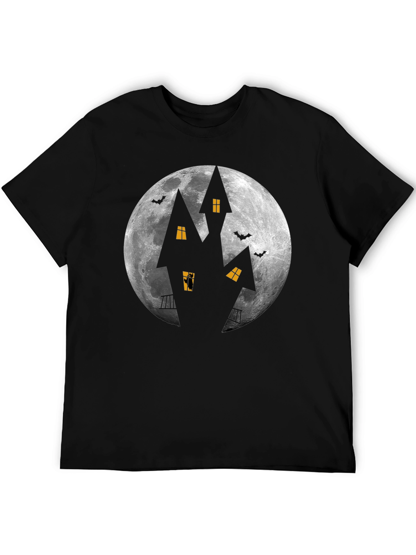 Halloween Haunted House Moon Graphic Tee