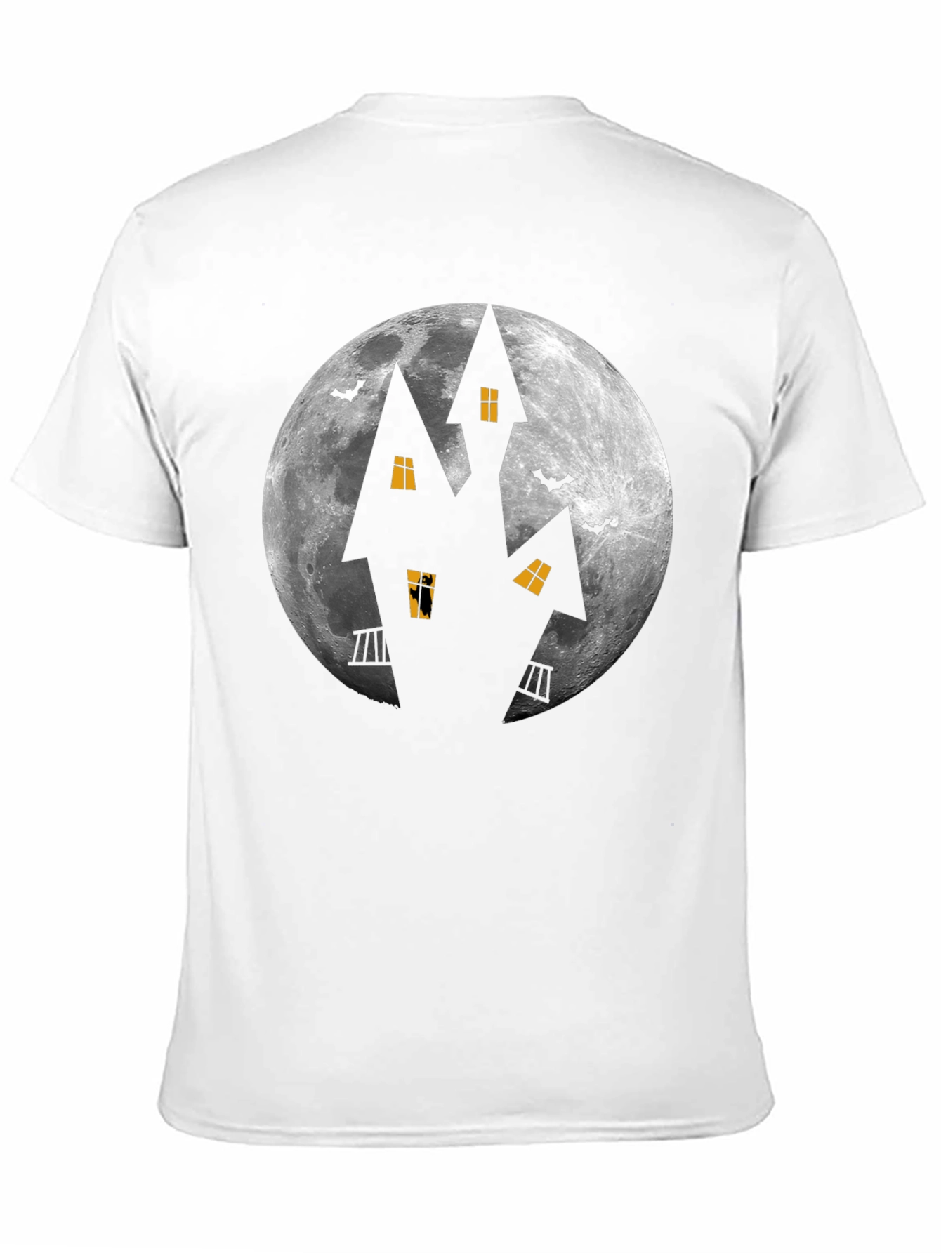 Halloween Haunted House Moon Graphic Tee