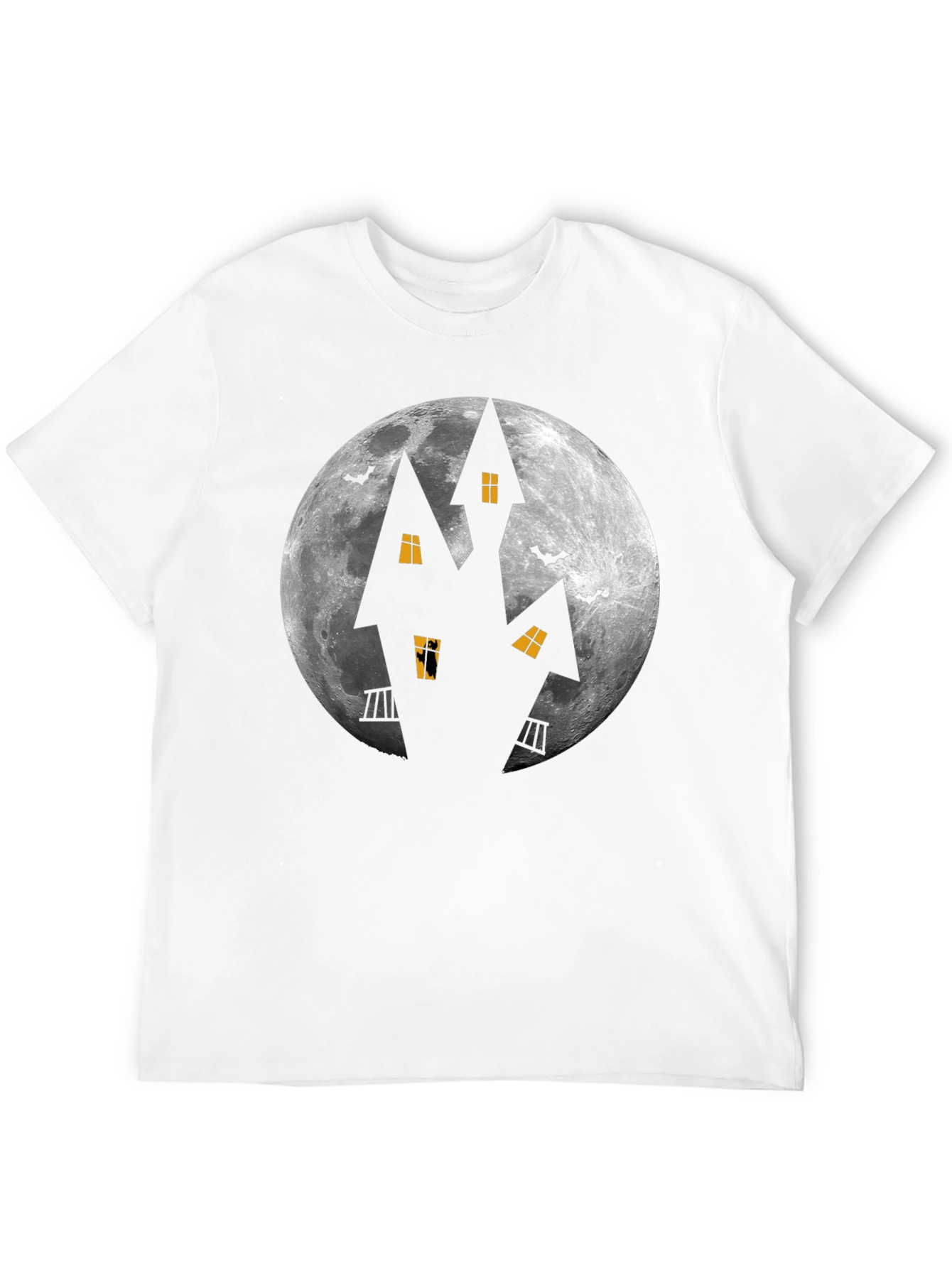 Halloween Haunted House Moon Graphic Tee