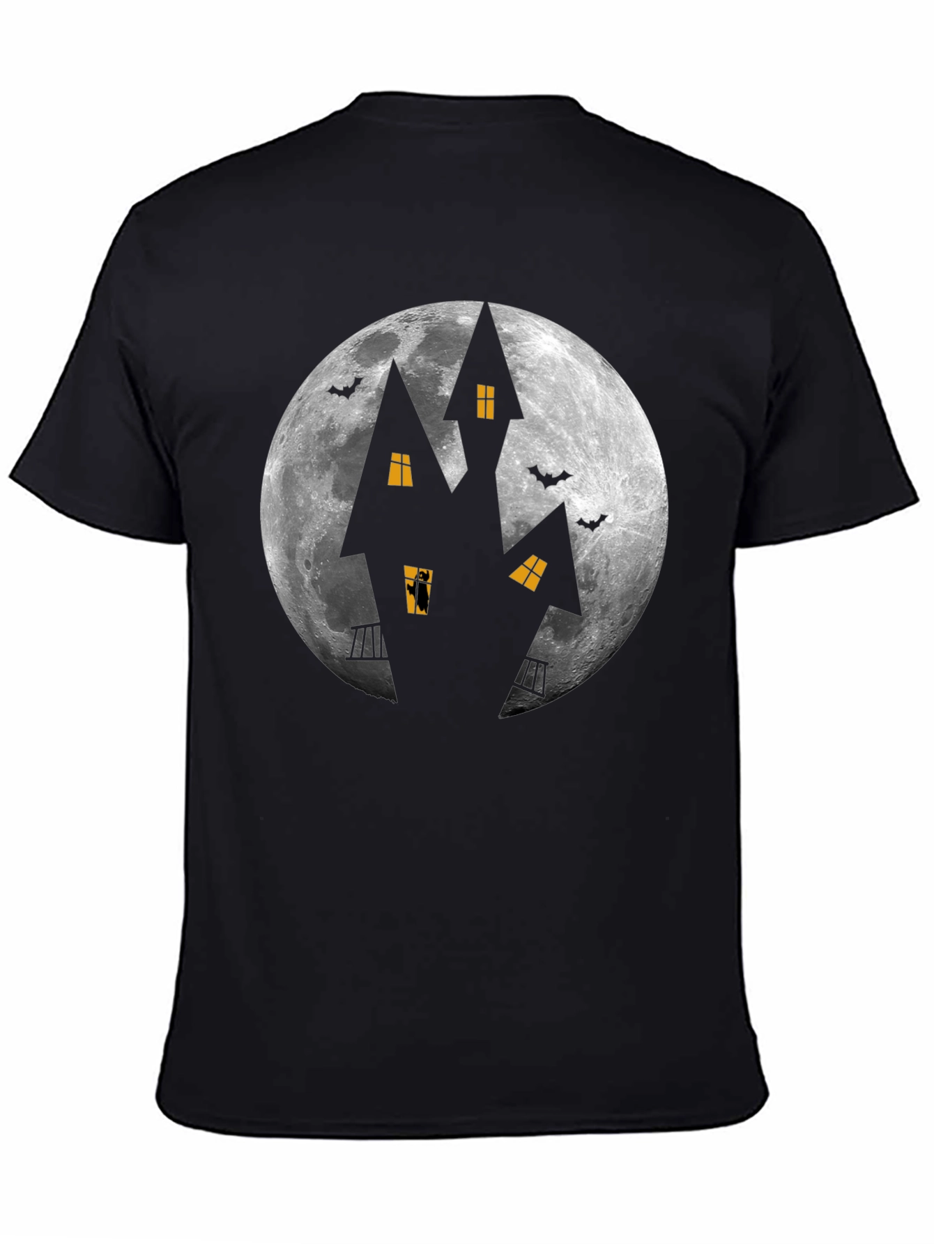 Halloween Haunted House Moon Graphic Tee