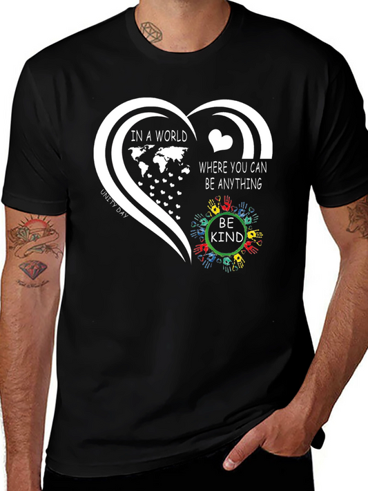Unity Day Kindness T-Shirt - Be Kind Heart World Graphic