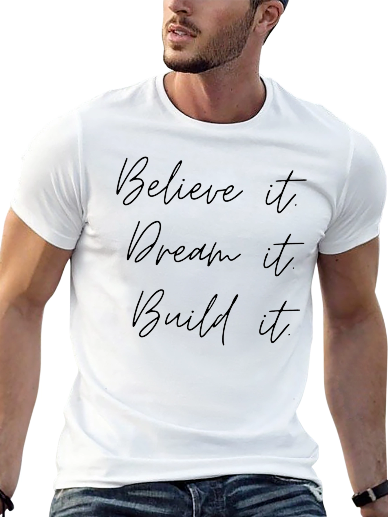 Believe Dream Build - Mens Black Graphic Tee