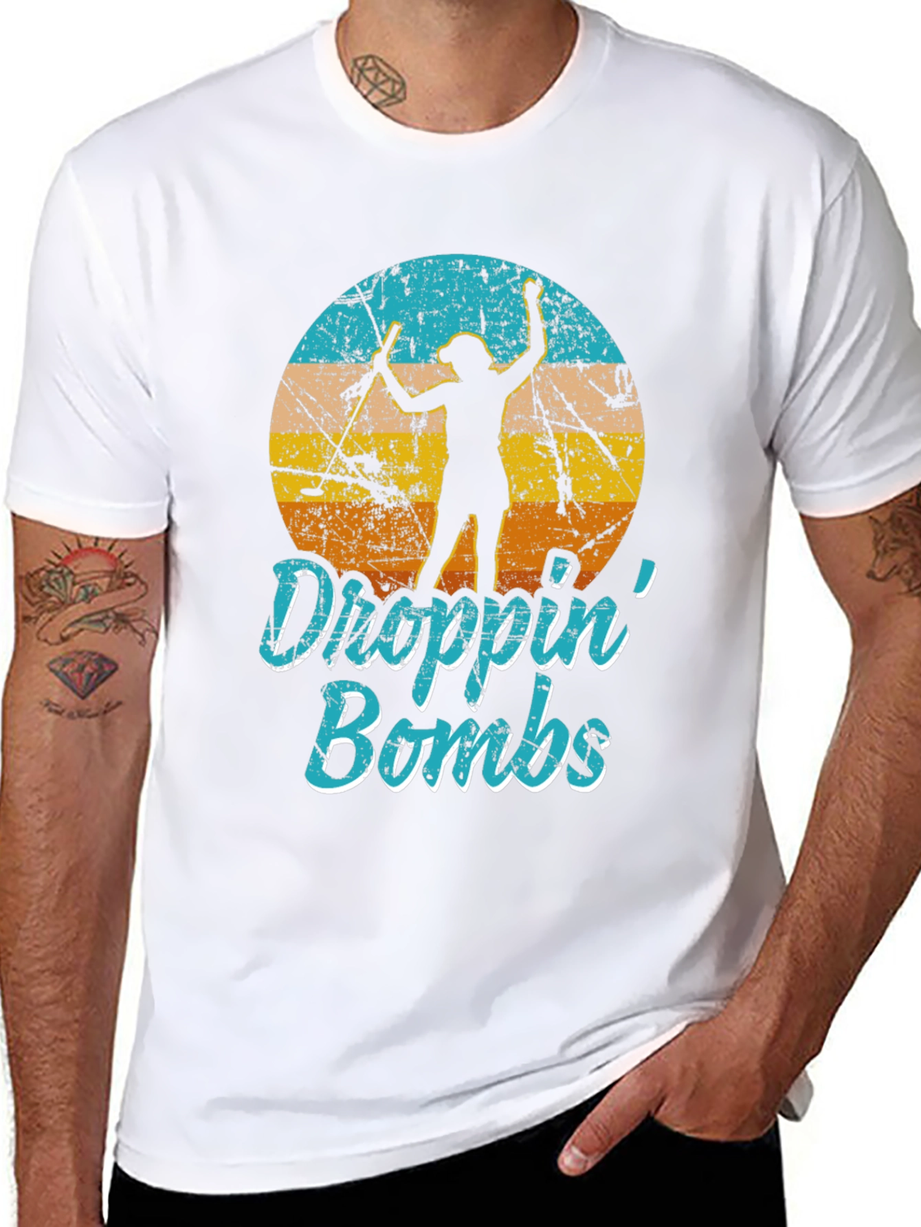 Droppin Bombs Tee: Golf Silhouette Graphic T-Shirt