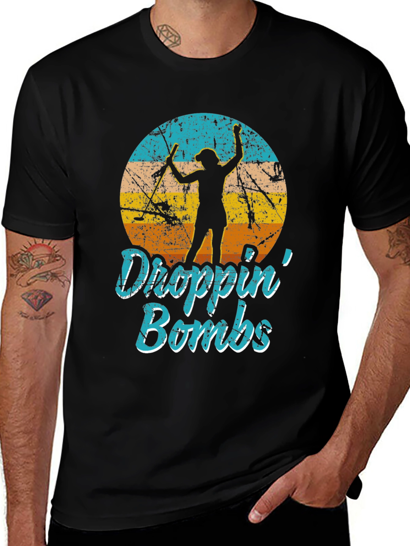 Droppin Bombs Tee: Golf Silhouette Graphic T-Shirt