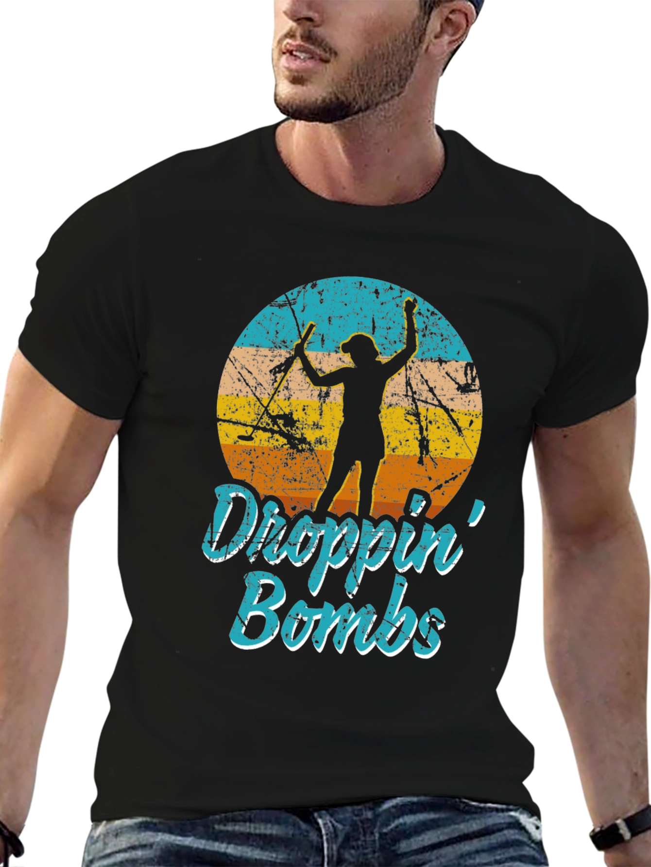 Droppin Bombs Tee: Golf Silhouette Graphic T-Shirt
