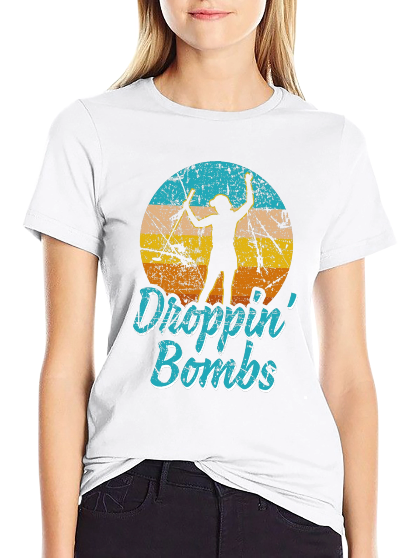 Droppin Bombs Tee: Golf Silhouette Graphic T-Shirt