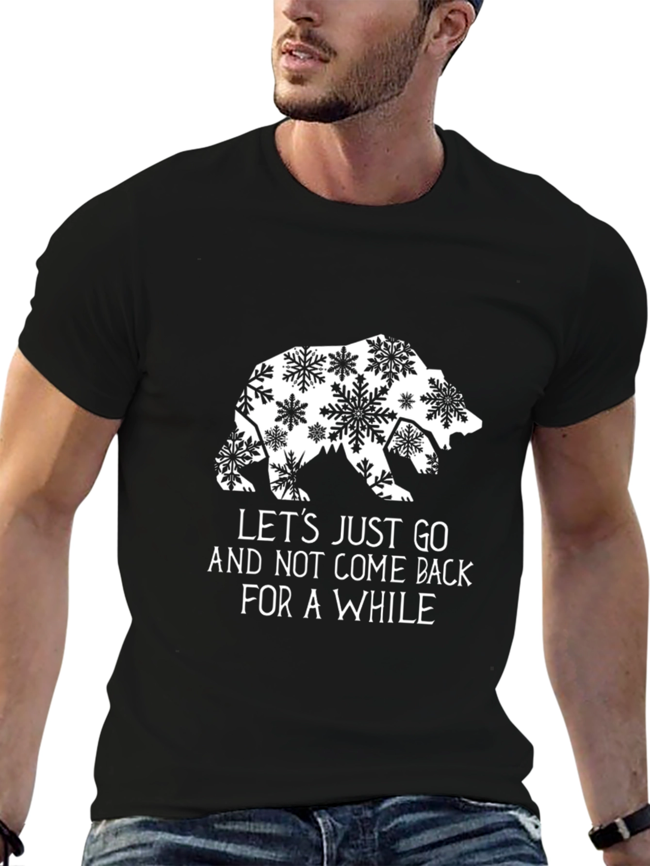 Bear Snowflake Graphic Tee - Lets Just Go