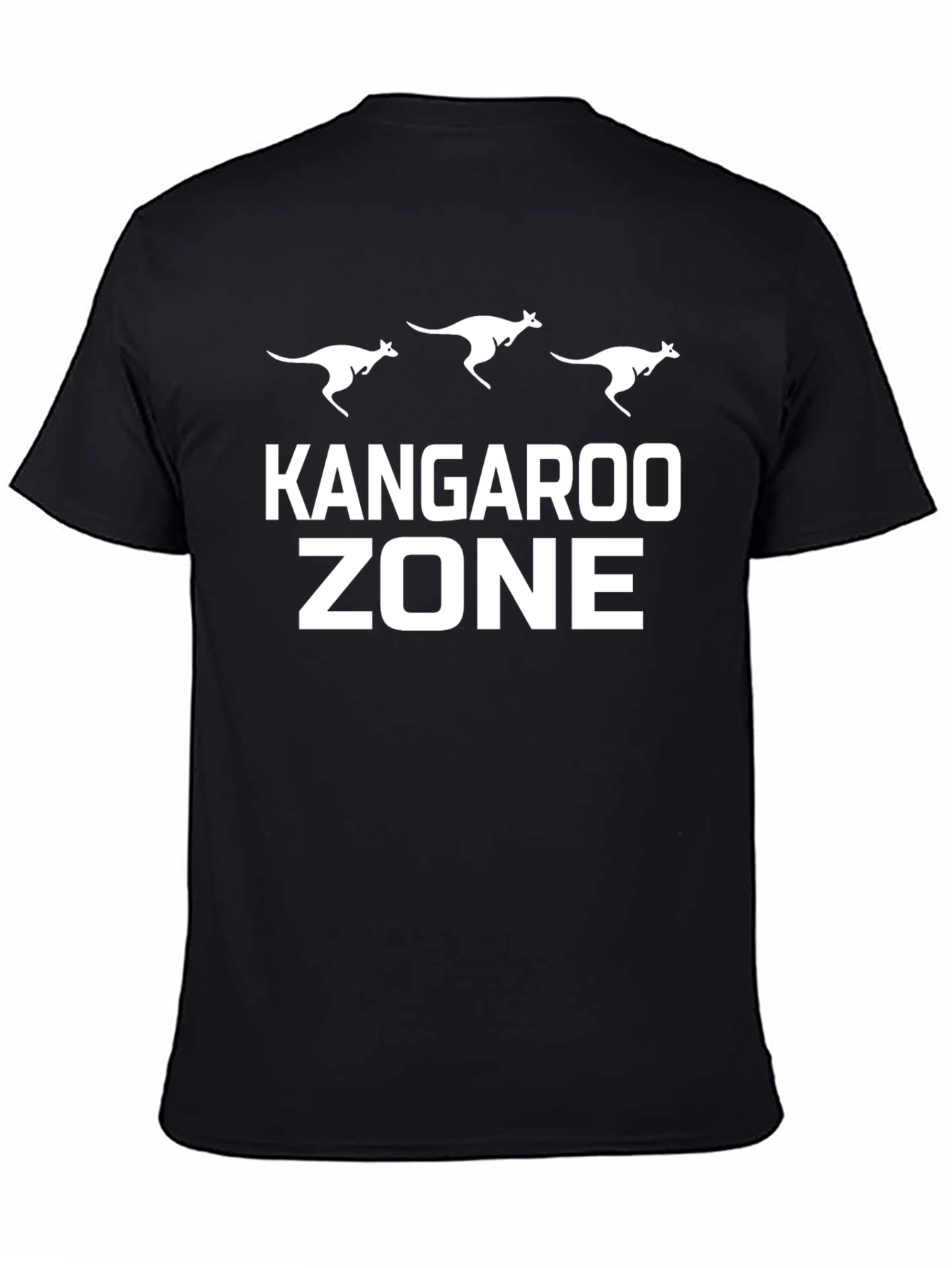 Kangaroo Zone Graphic T-Shirt - Black Cotton Tee