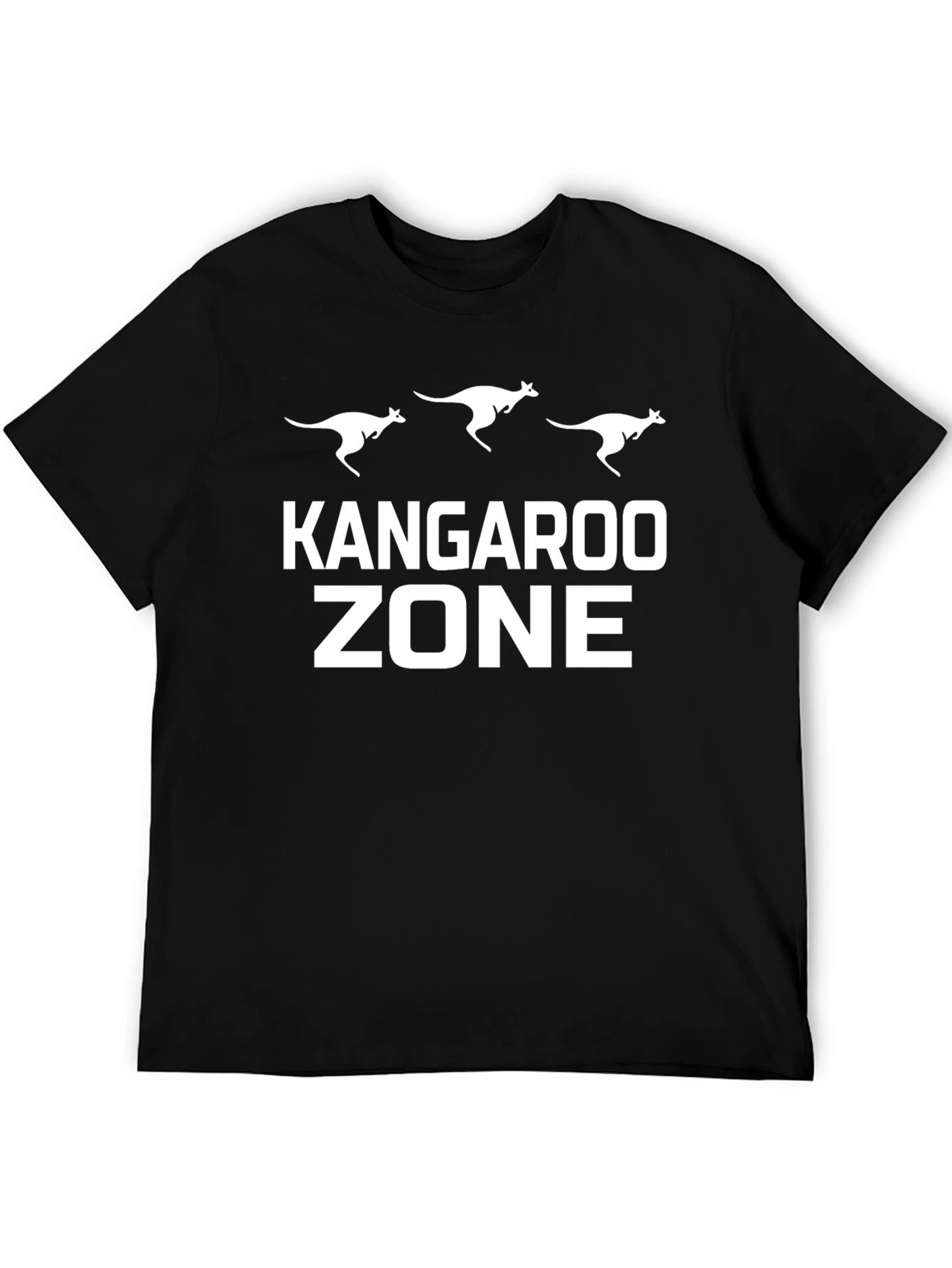 Kangaroo Zone Graphic T-Shirt - Black Cotton Tee