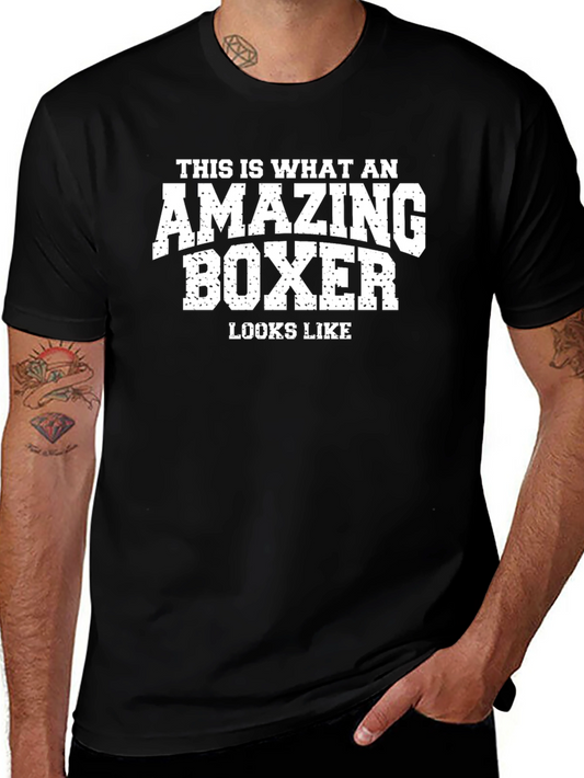Amazing Boxer Graphic T-Shirt - Black Cotton Tee