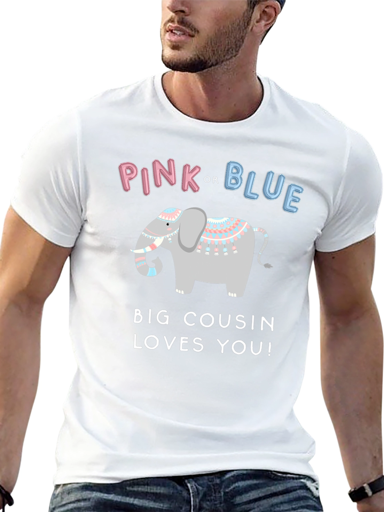 Pink or Blue Gender Reveal Big Cousin T-Shirt