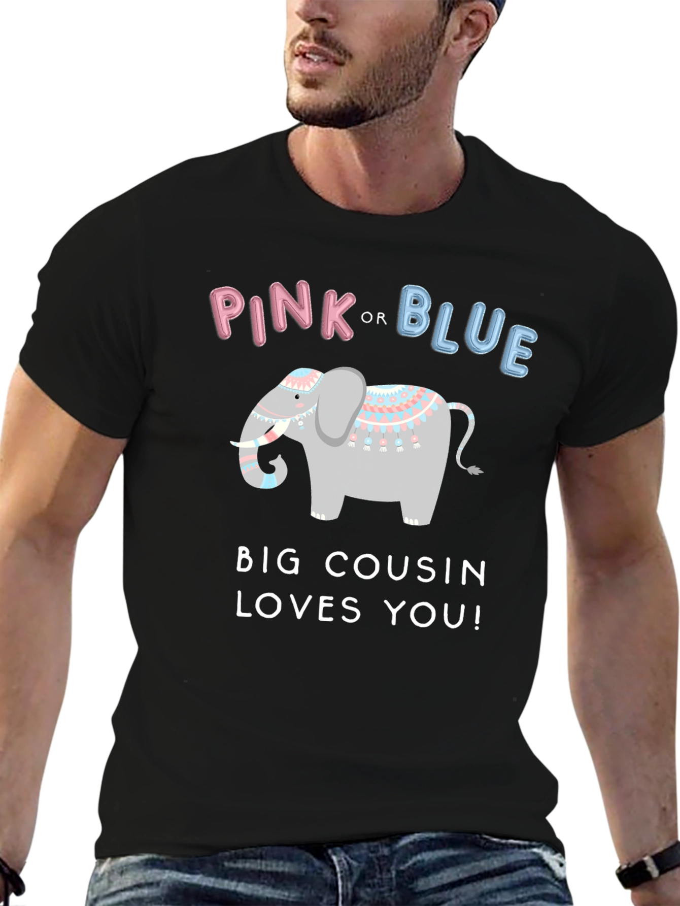 Pink or Blue Gender Reveal Big Cousin T-Shirt