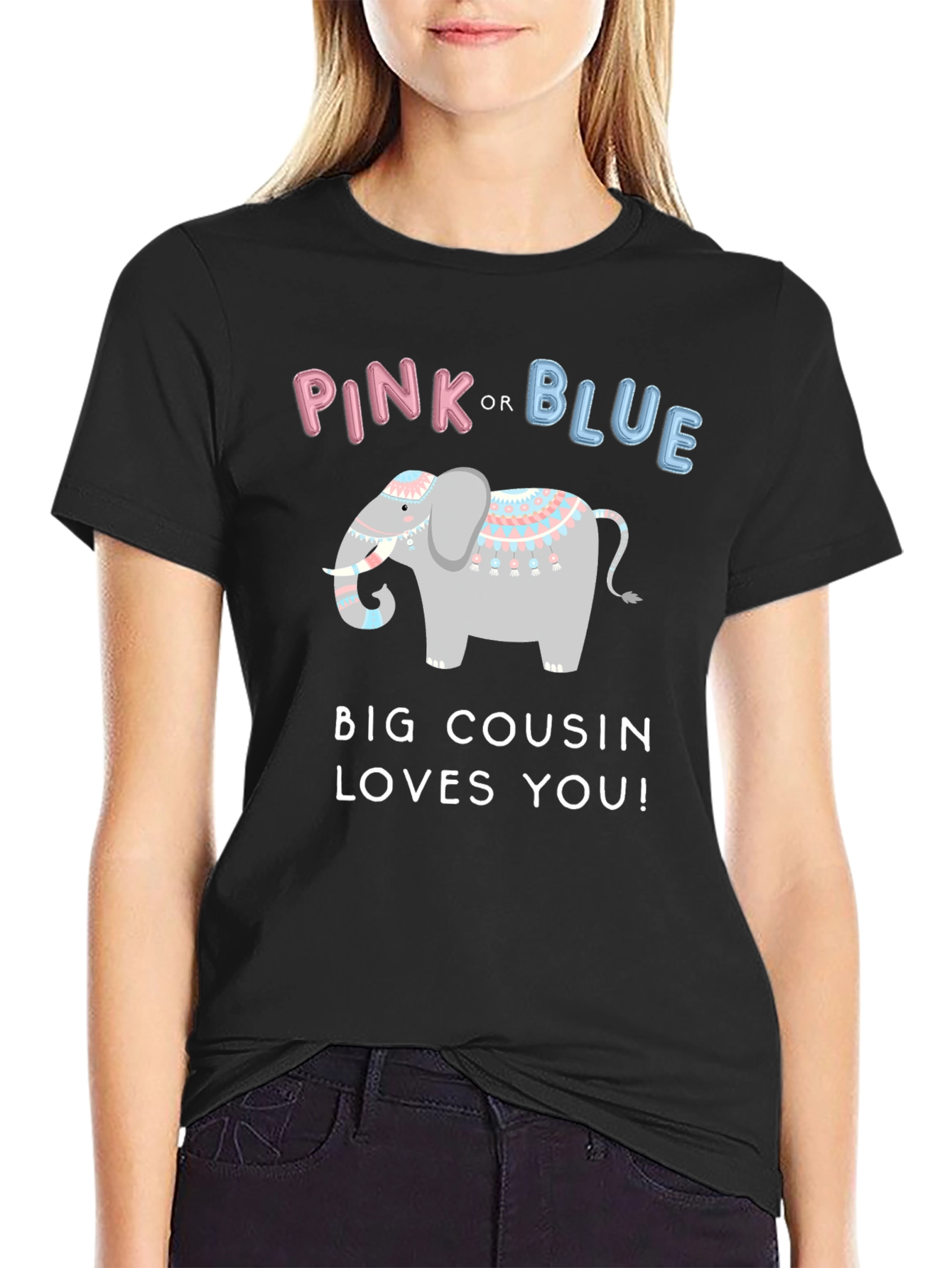 Pink or Blue Gender Reveal Big Cousin T-Shirt