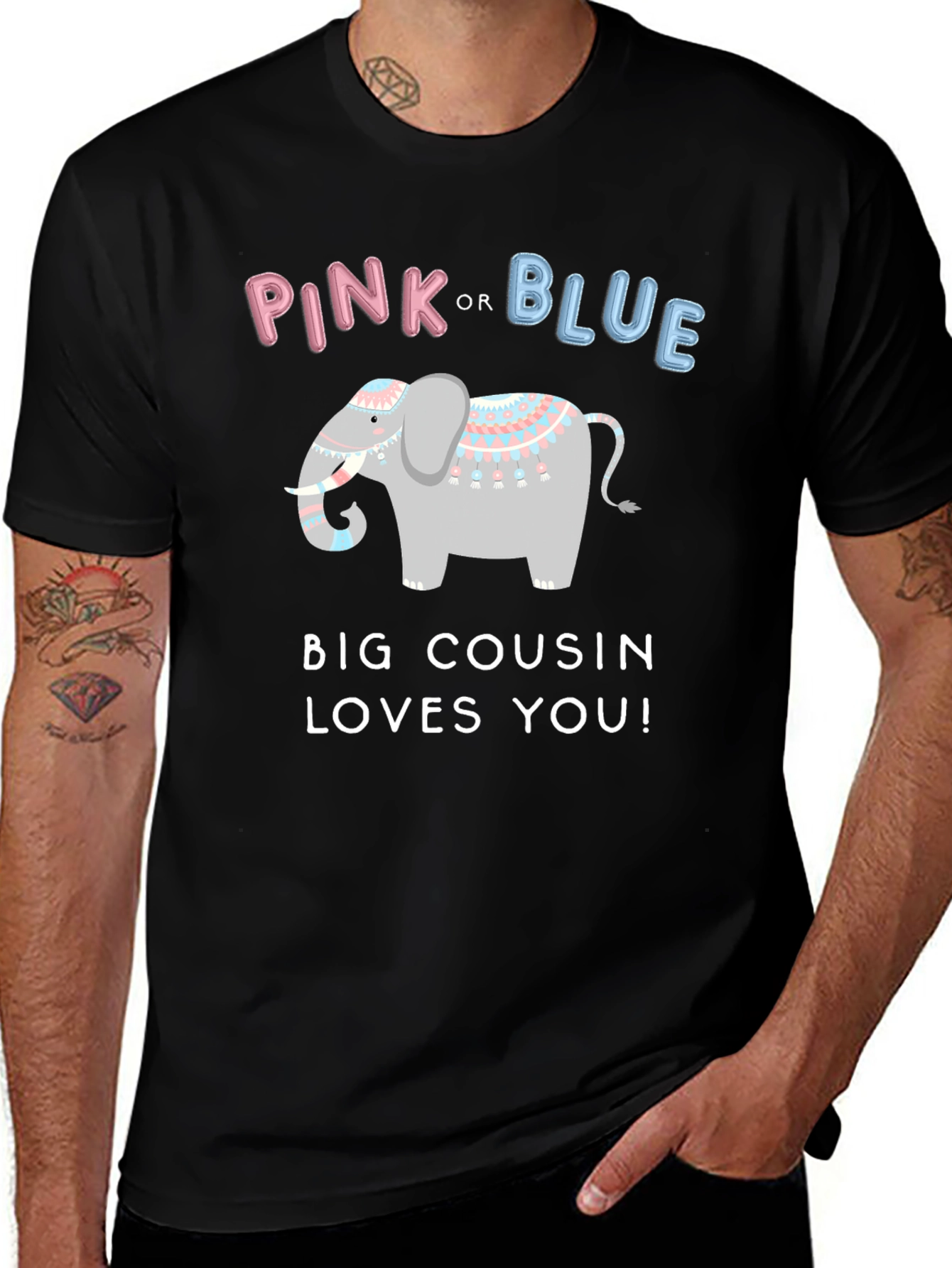 Pink or Blue Gender Reveal Big Cousin T-Shirt