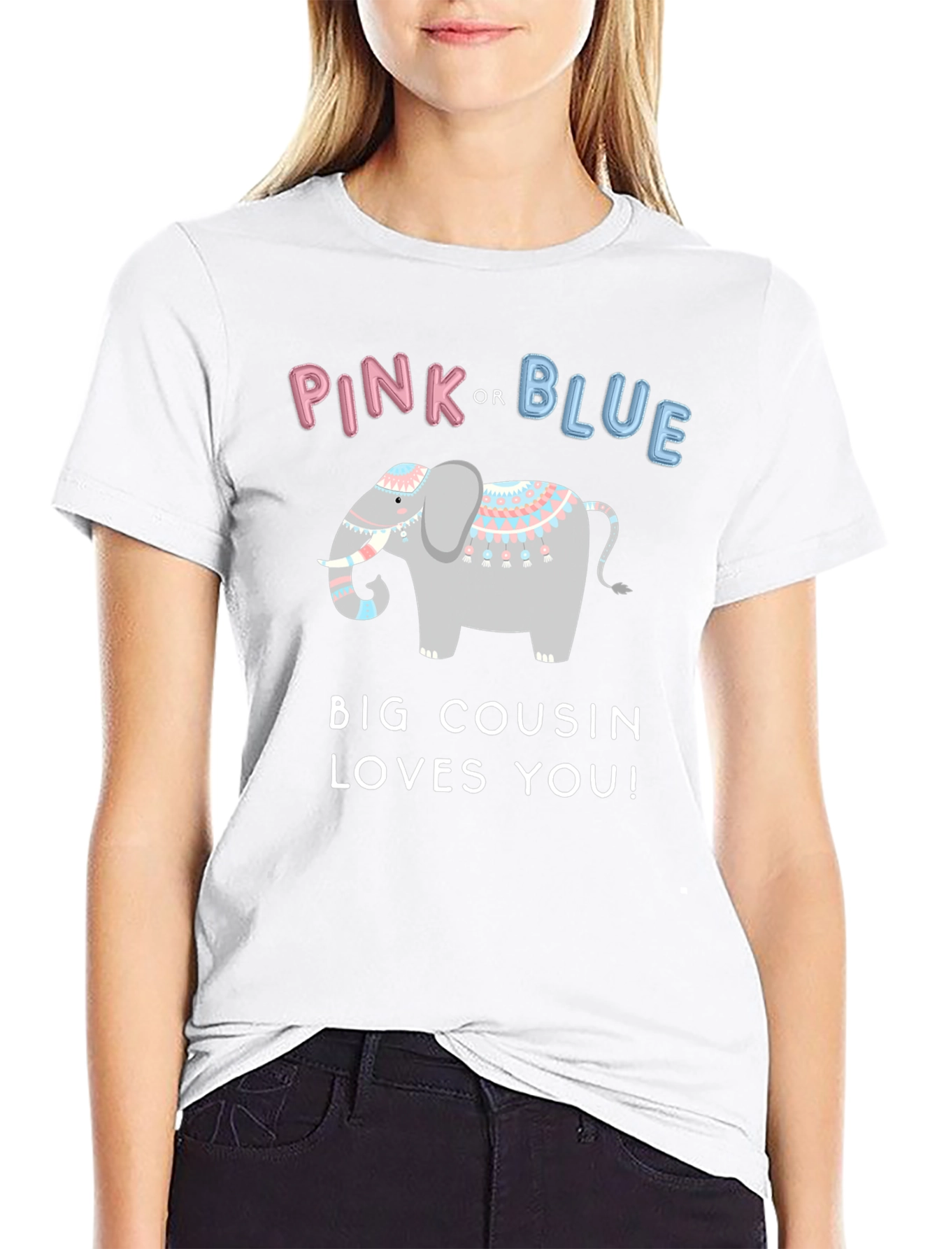 Pink or Blue Gender Reveal Big Cousin T-Shirt