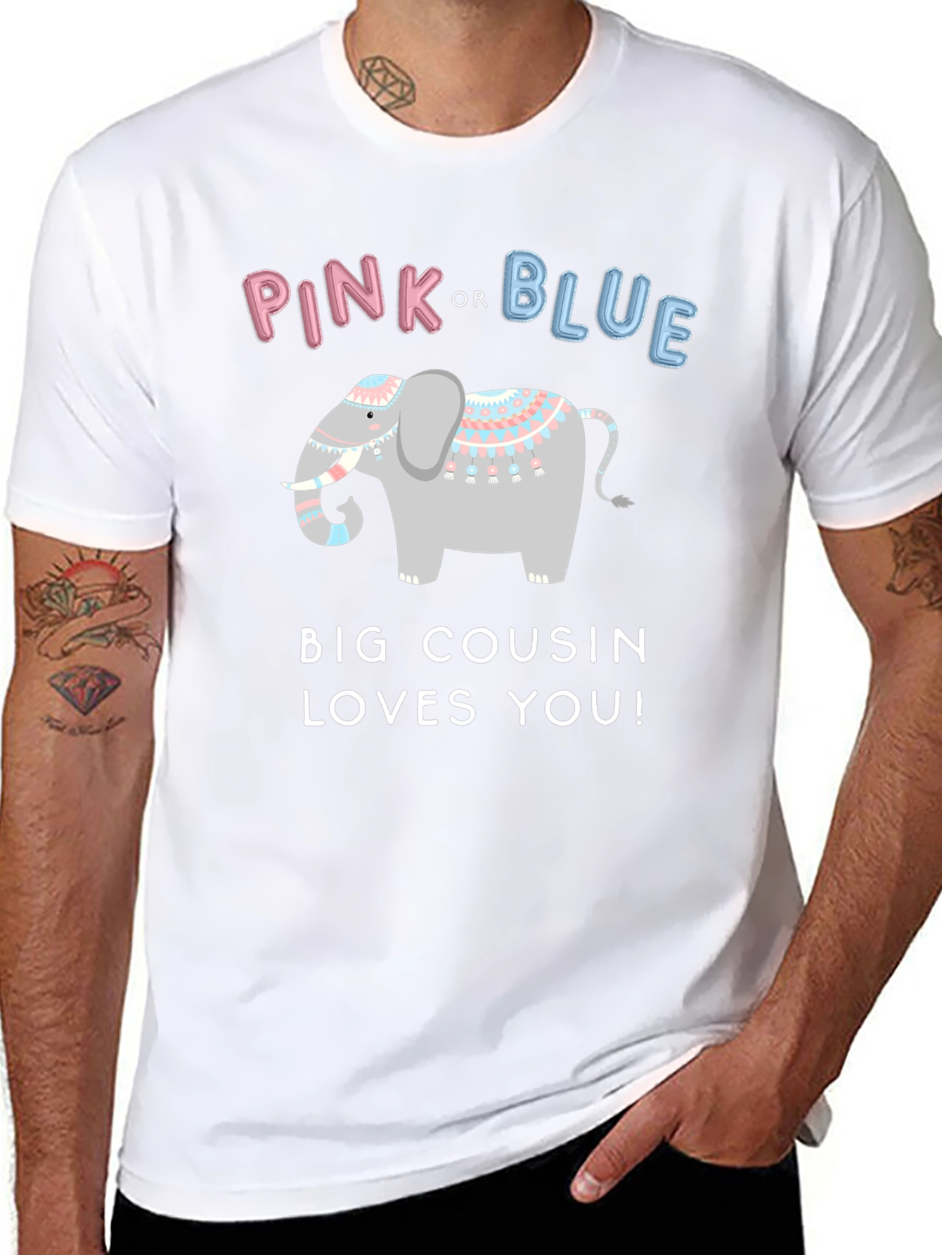 Pink or Blue Gender Reveal Big Cousin T-Shirt