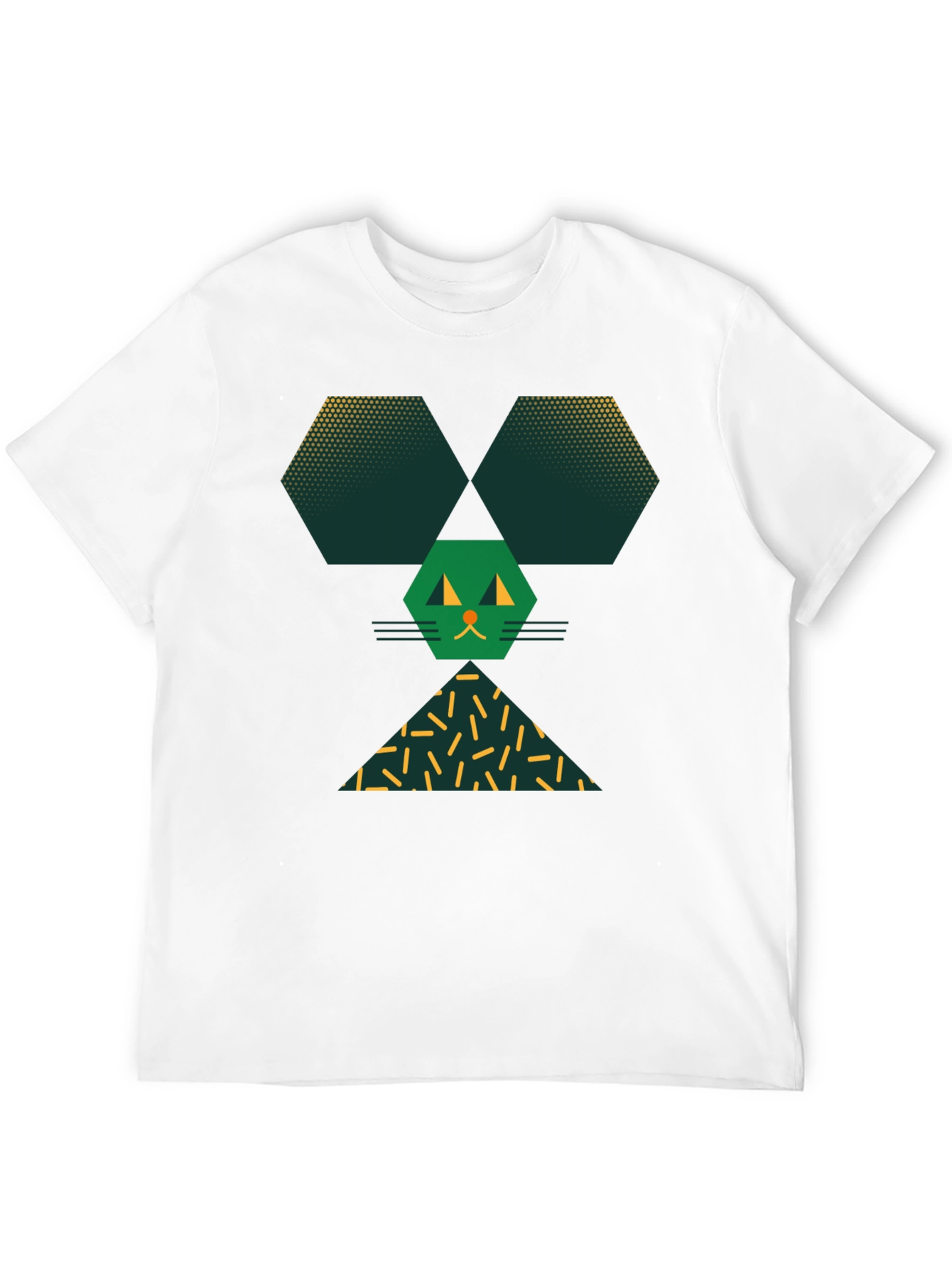 Geometric Cat Tee - Modern Graphic Print