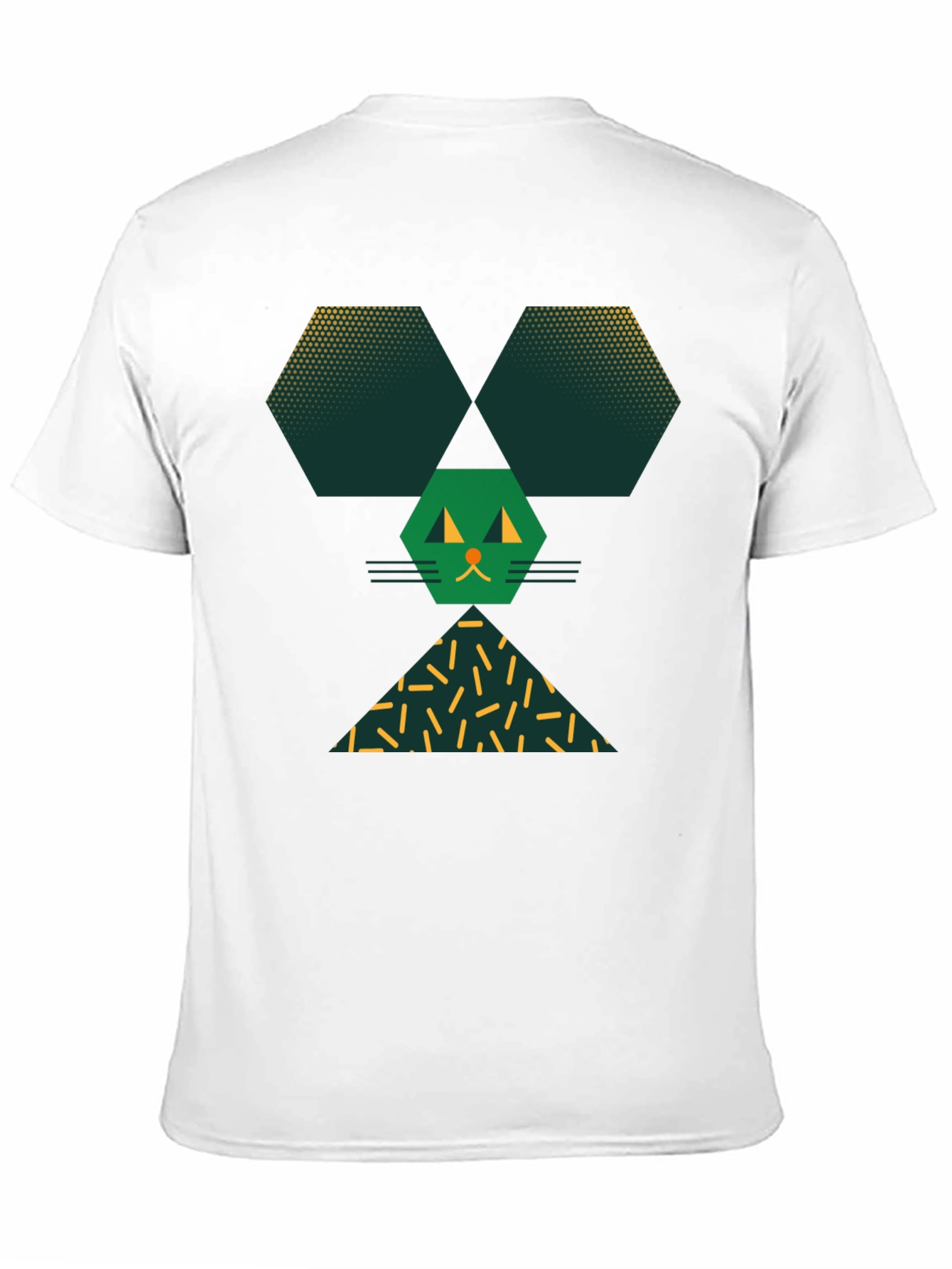 Geometric Cat Tee - Modern Graphic Print