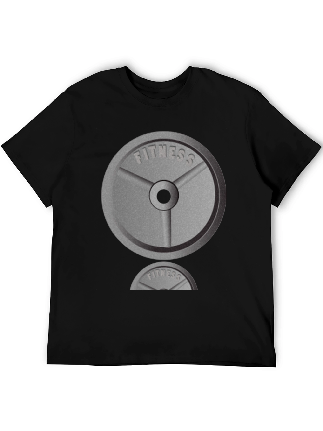 Fitness Weight Plate Graphic T-Shirt - Black