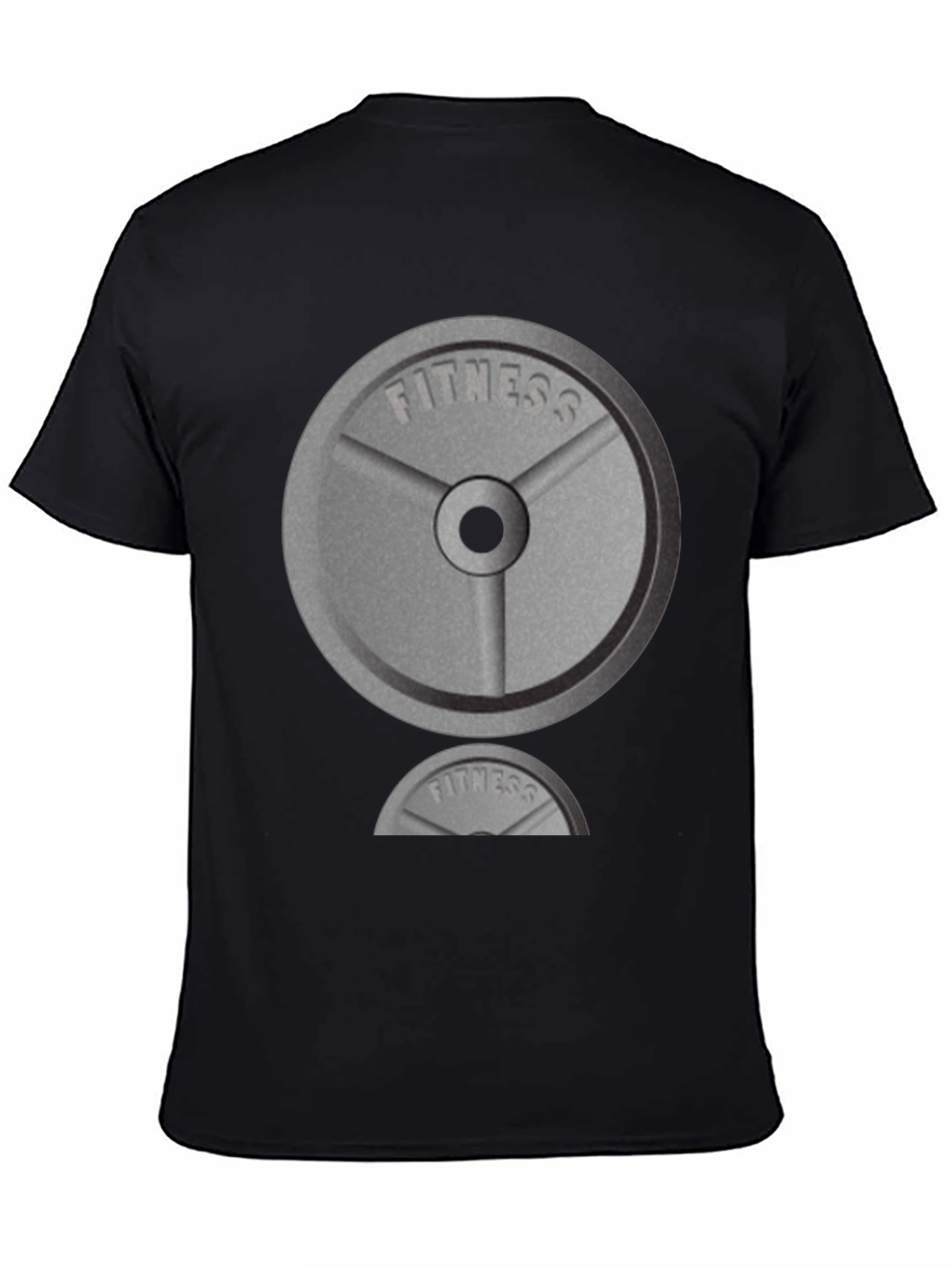 Fitness Weight Plate Graphic T-Shirt - Black