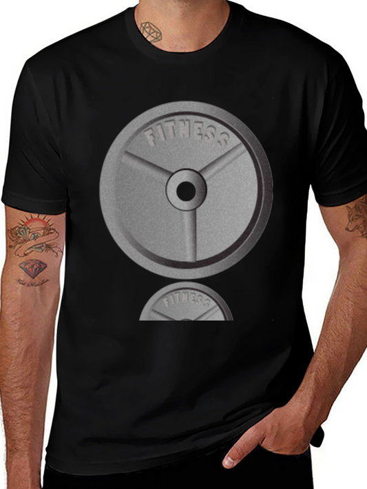 Fitness Weight Plate Graphic T-Shirt - Black