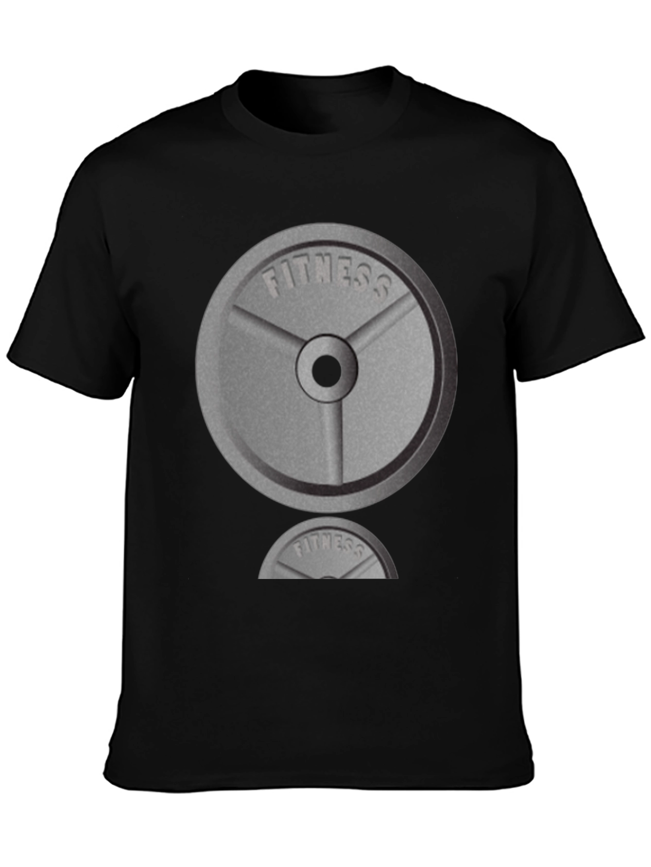 Fitness Weight Plate Graphic T-Shirt - Black