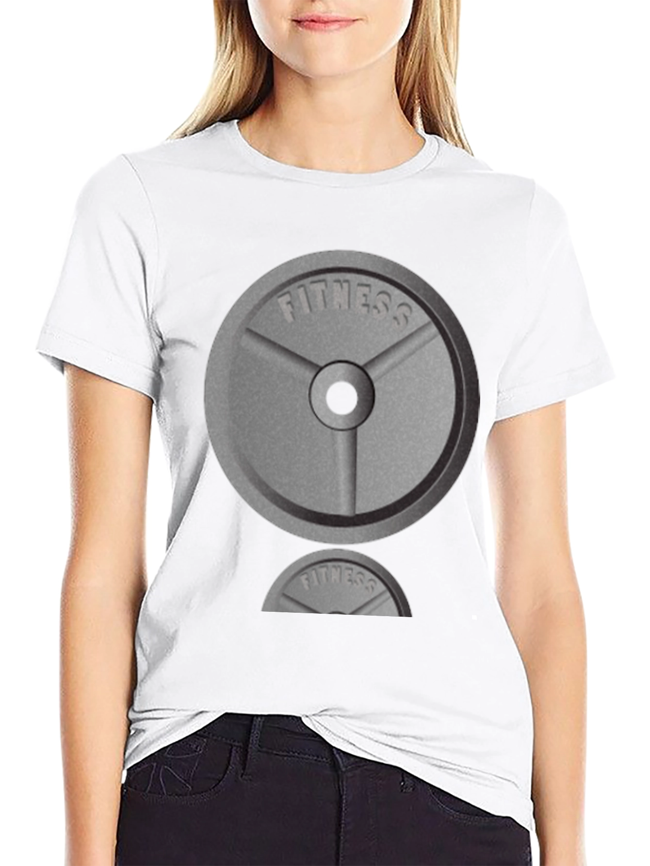 Fitness Weight Plate Graphic T-Shirt - Black