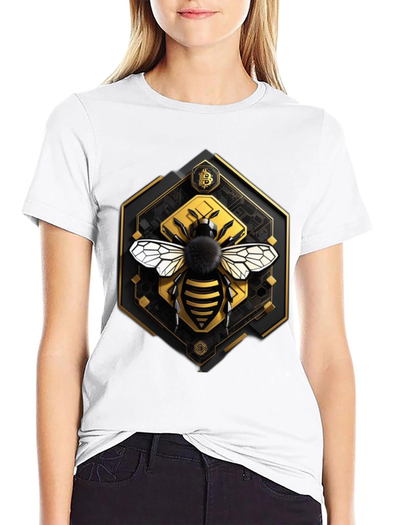 Bitcoin Bee Graphic Tee - Crypto Currency T-Shirt