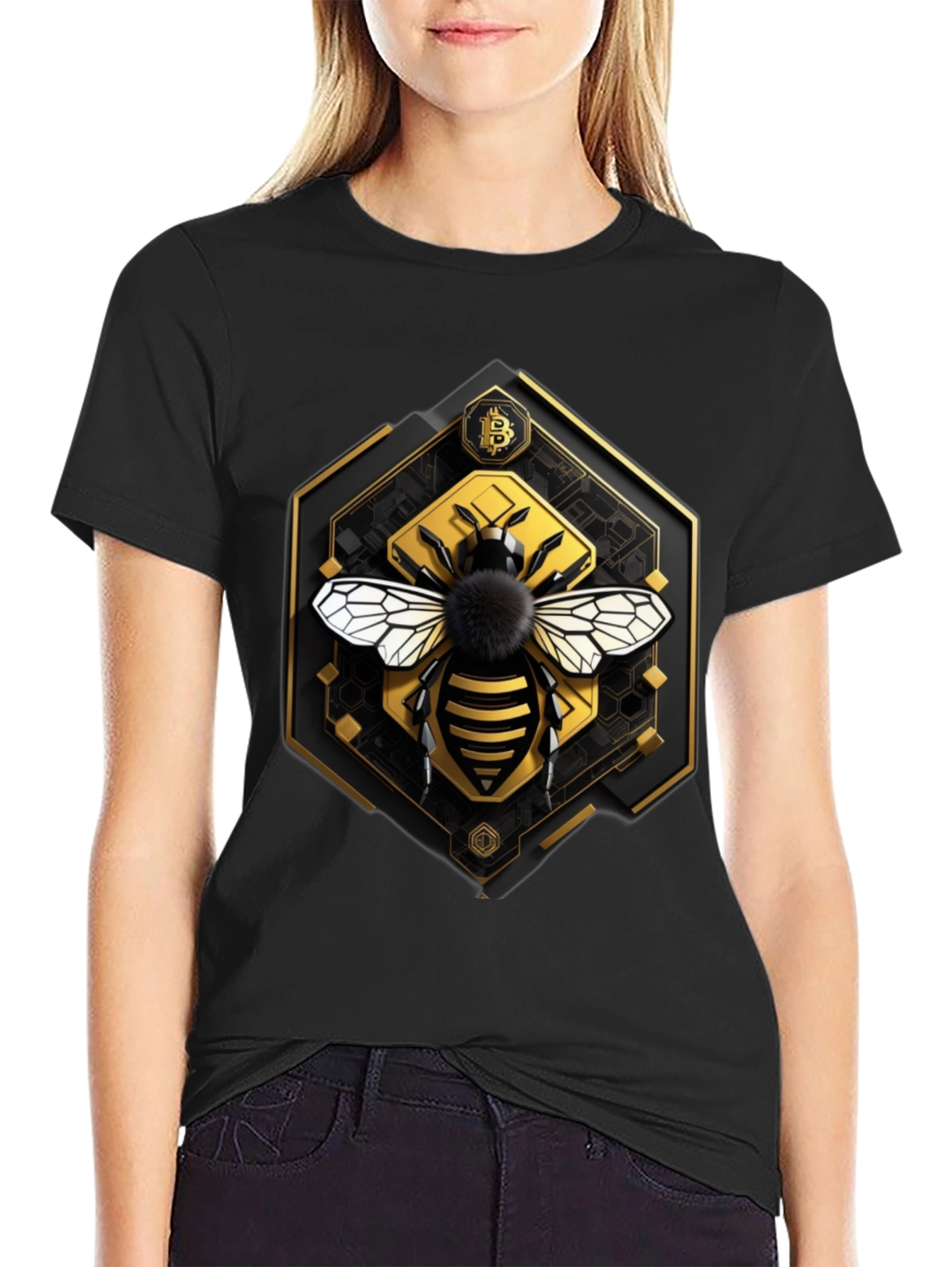 Bitcoin Bee Graphic Tee - Crypto Currency T-Shirt