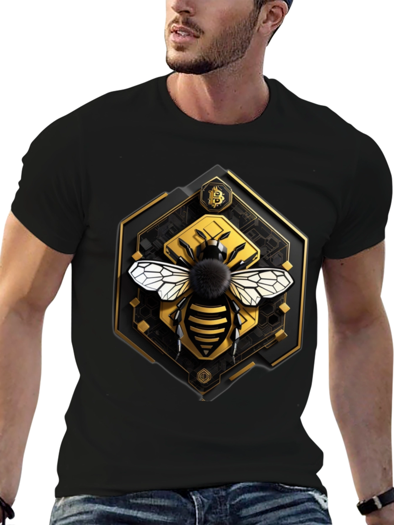 Bitcoin Bee Graphic Tee - Crypto Currency T-Shirt