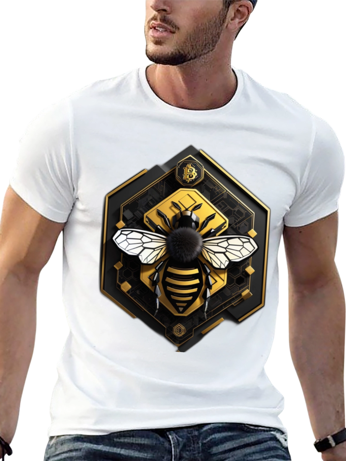 Bitcoin Bee Graphic Tee - Crypto Currency T-Shirt
