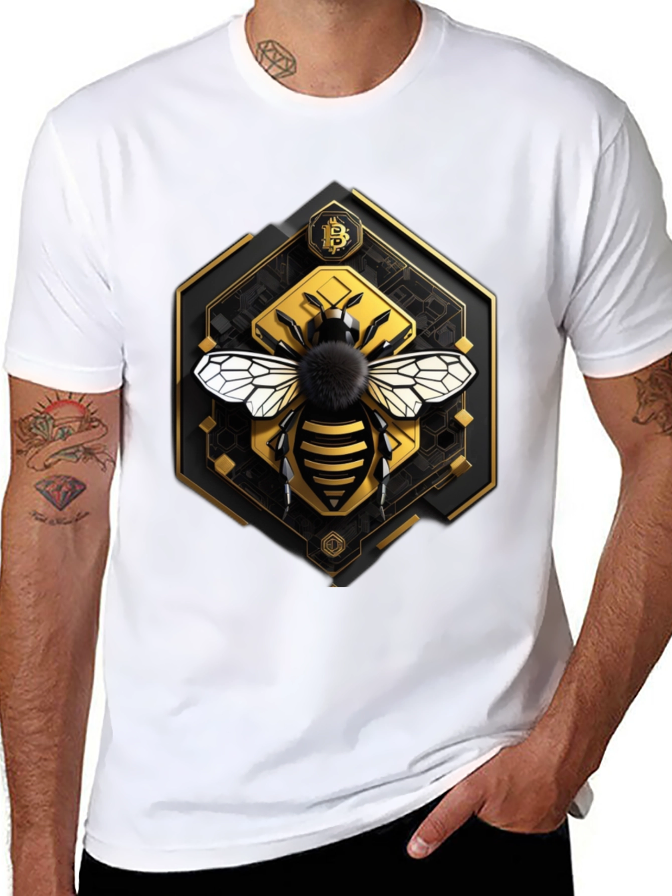 Bitcoin Bee Graphic Tee - Crypto Currency T-Shirt
