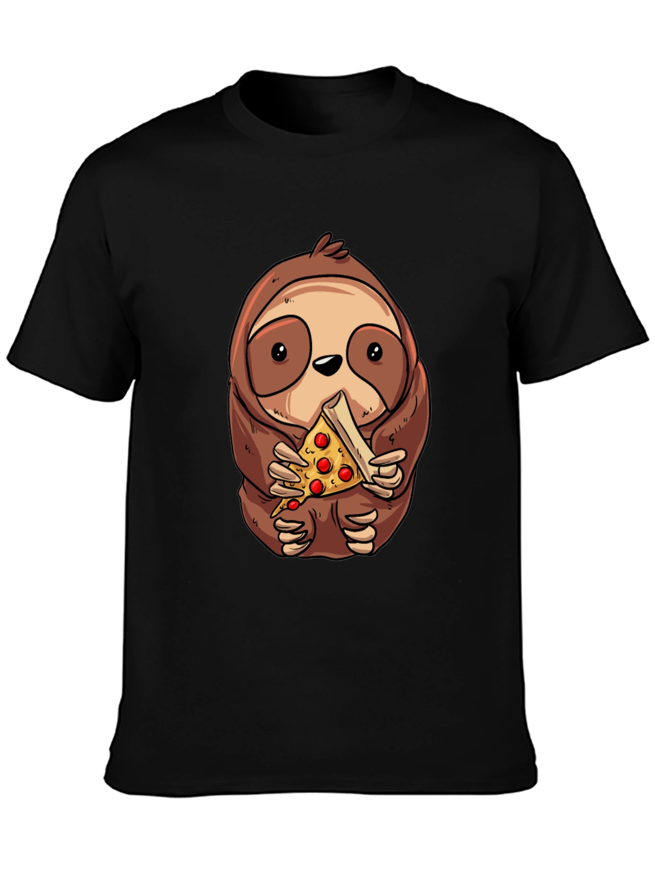 Sloth Eating Pizza Graphic Tee - Unisex Cotton T-Shirt